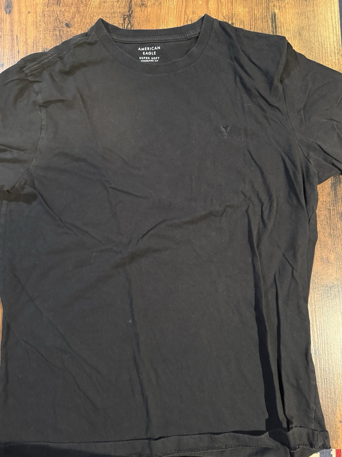 American Eagle Super Soft Men’s M Black Standard Fit Crew Neck Short Sleeve Tee gallery