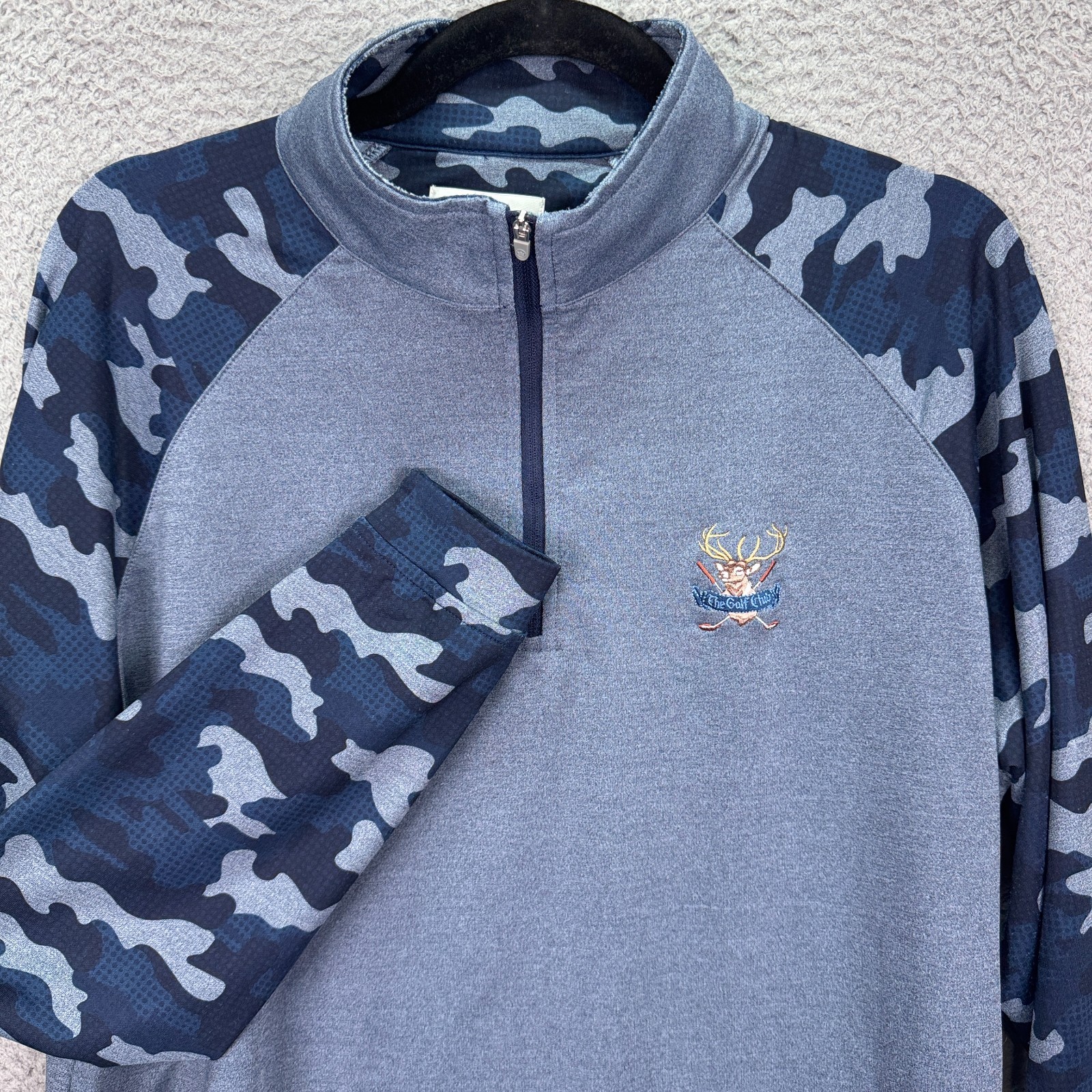 Peter Millar Shirt Mens M Camo 1/4 Zip Pullover E4 Performance The Golf Club