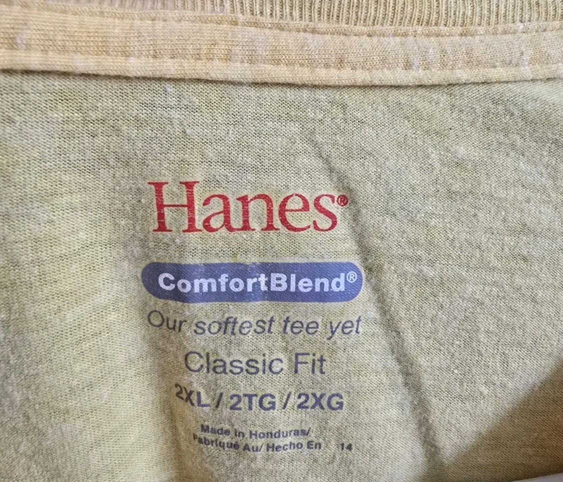Men's Hanes ComfortBlend T-Shrt (Heather Yellow, Size 2XL) gallery