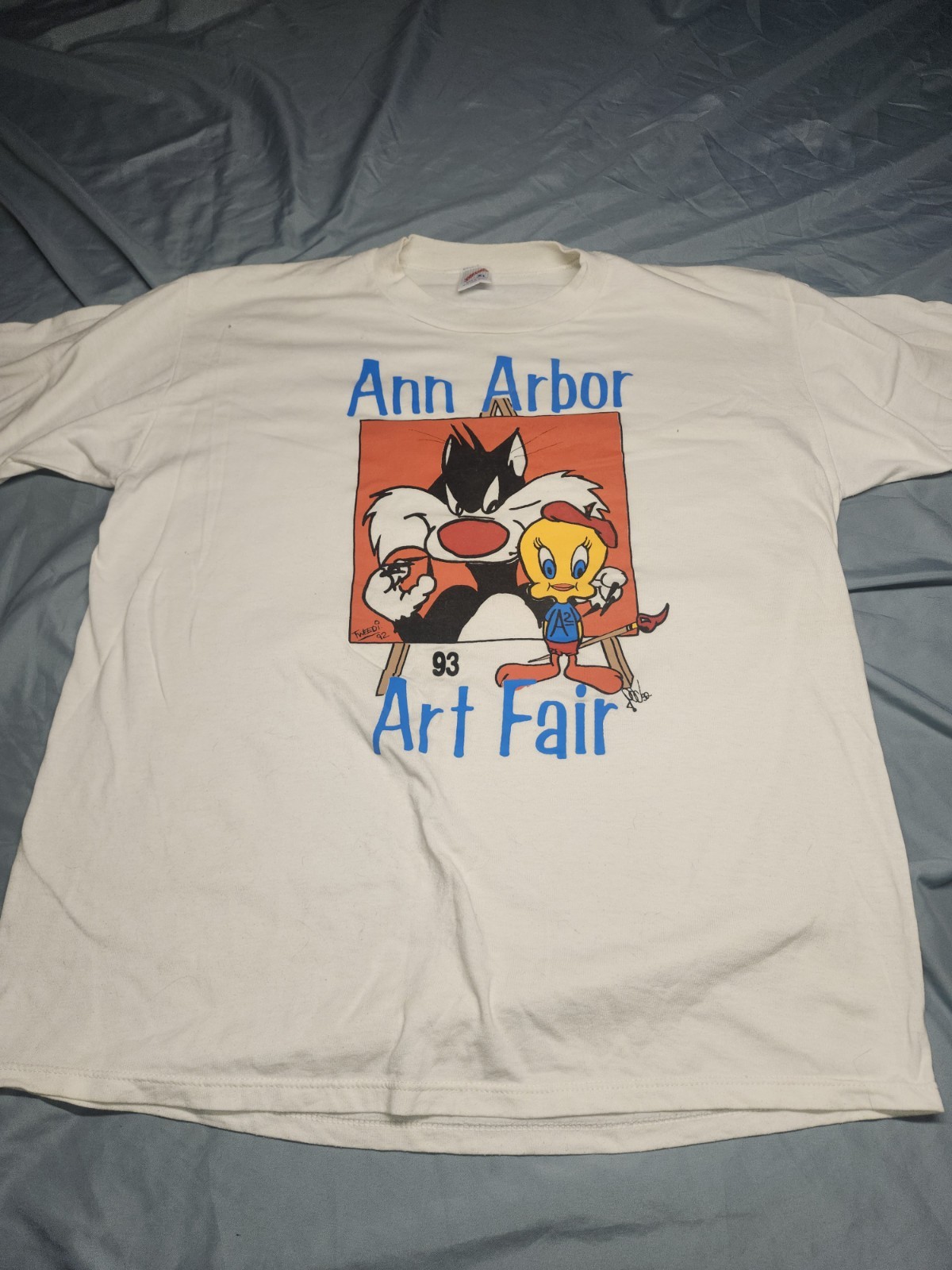Ann Arbor Michigan 1993 Tweety Bird Art Fair T Shirt USA Vintage Size XL Cartoon gallery