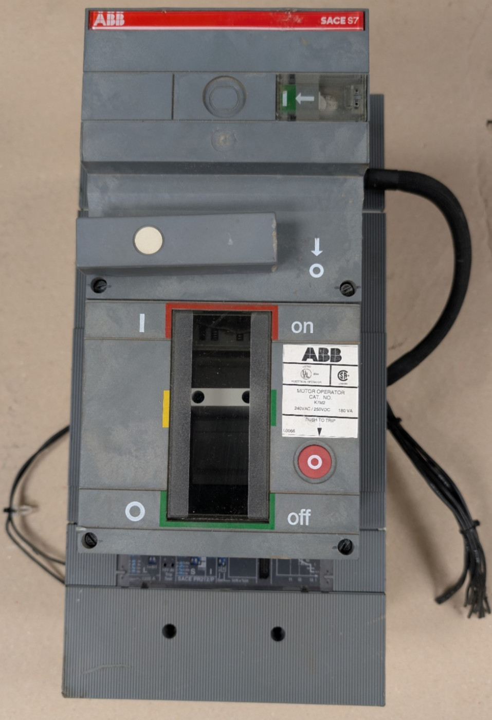 ABB SACE S7, 1200 amp. 600volt, Circuit Breaker with K7M2 Motor Operator, Used
