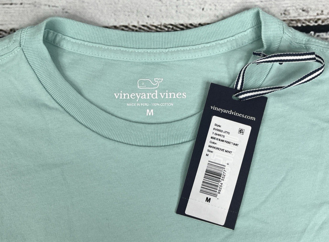 Vineyard Vines Men's Short Sleeve Pocket T-Shirt Mangrove Mint Size M- NEW gallery