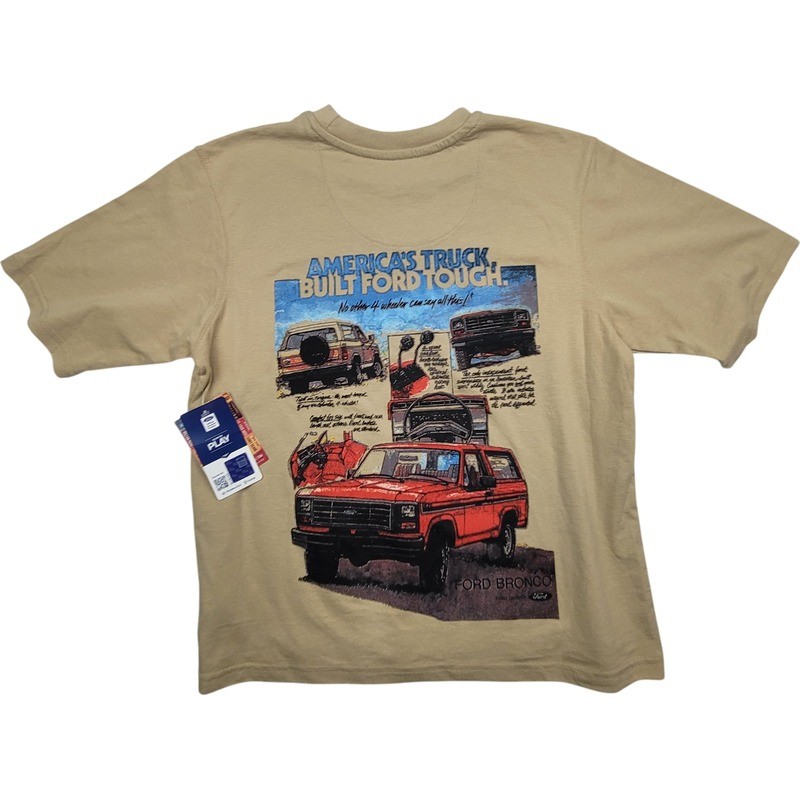 Ford Bronco Men's Beige Shirt Size Small Cotton Blend Graphic Tee gallery