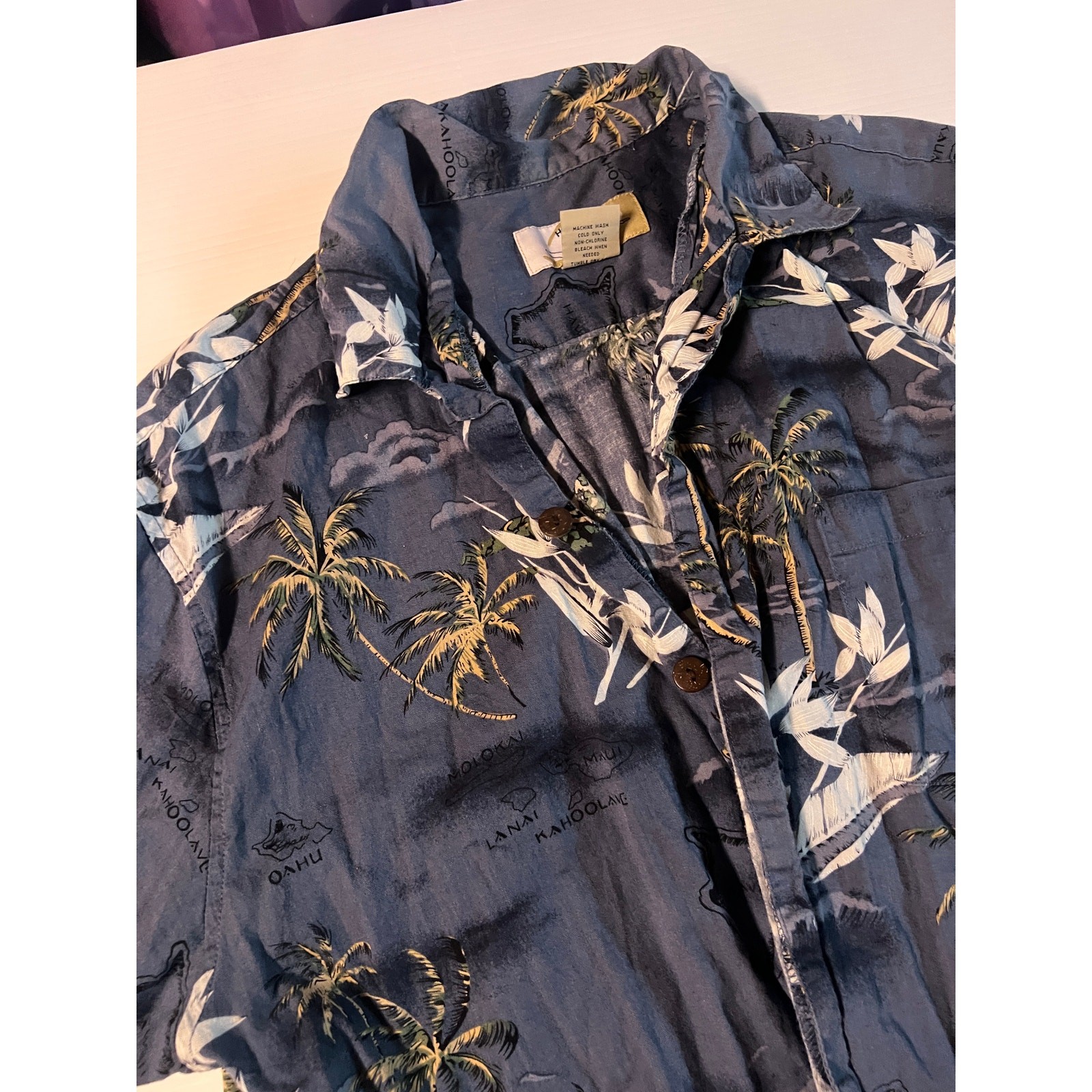 High Surf Hawaiian Shirt Men’s XL Blue Tropical Print 100% Cotton Beach Aloha gallery