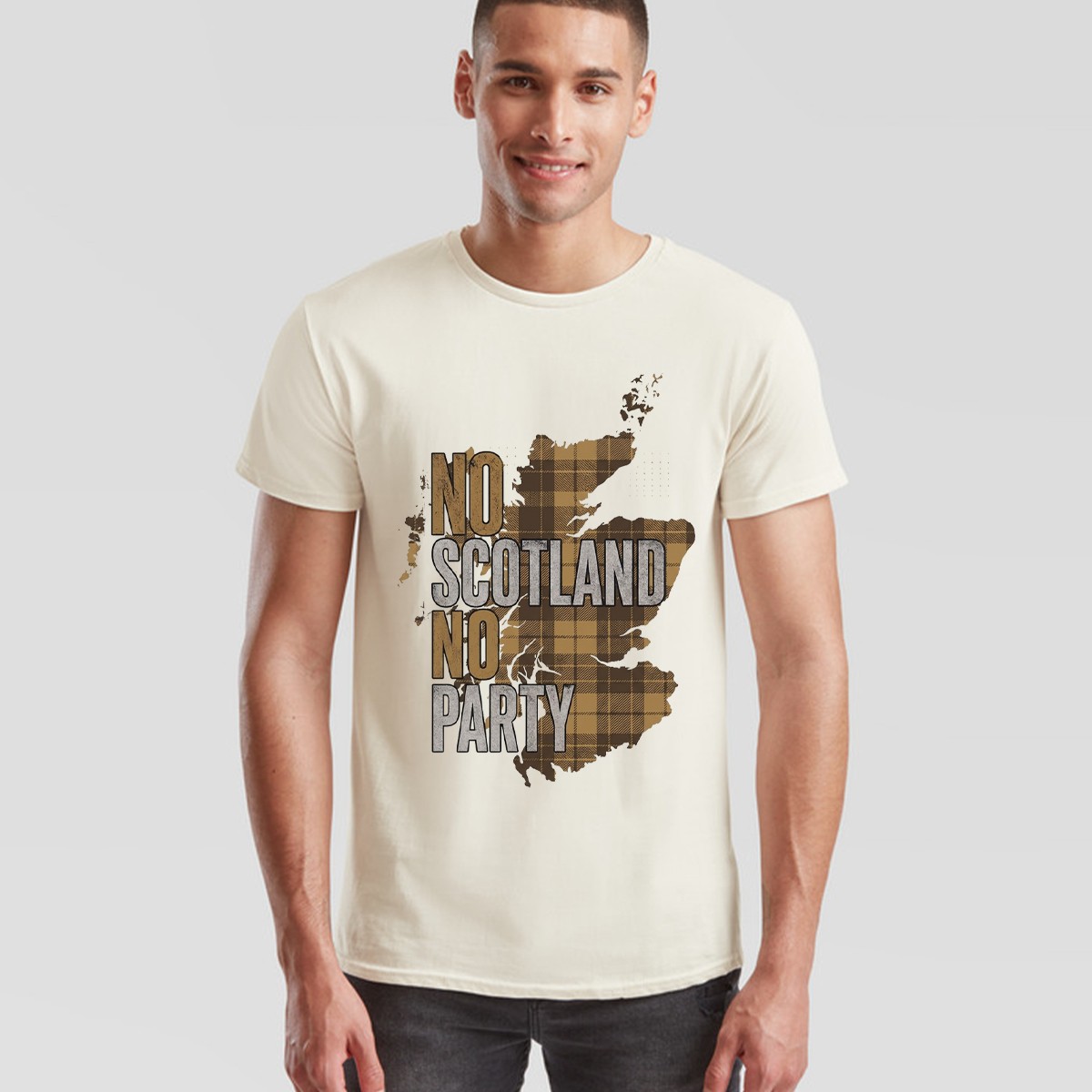 No Scotland No Party Unisex Football T Shirt Scottish Flag Navy Gold Tee gallery