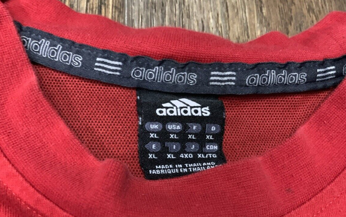 VTG Adidas Long Sleeve T Shirt Mens XL Three Stripe Sleeve Spell Out Thailand gallery