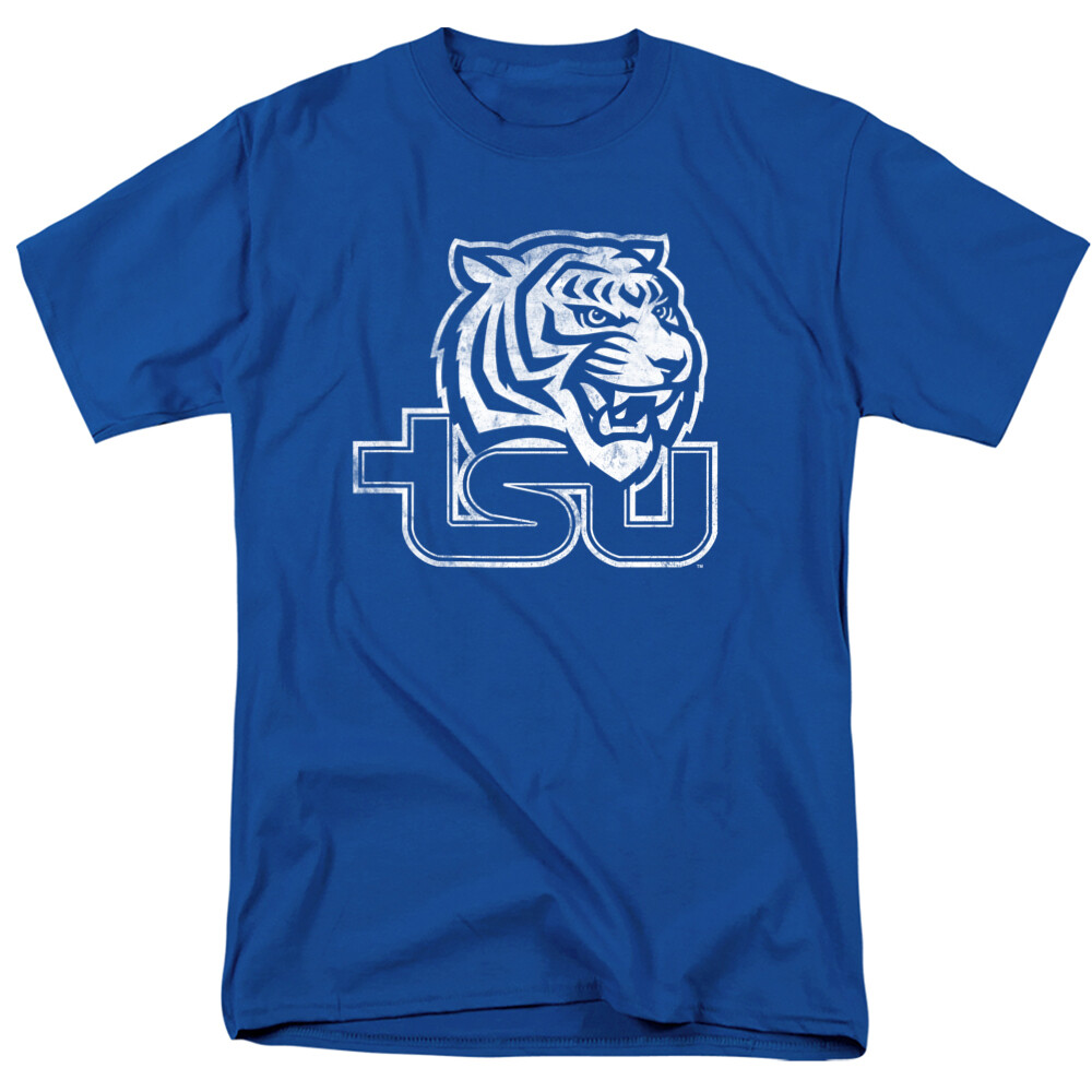Tennessee State University Adult T-Shirt Distressed Primary, Royal Blue, S-5XL