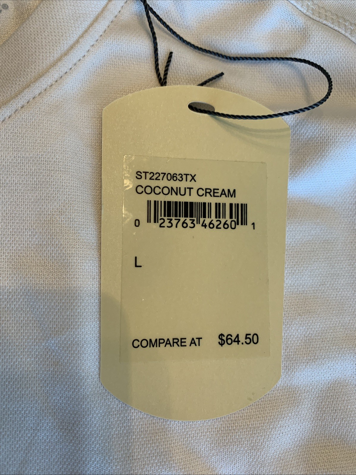 Tommy Bahama SZ L Mens SS Tshirt Coconut Cream Performance Poly Cotton NWT $64.5 gallery