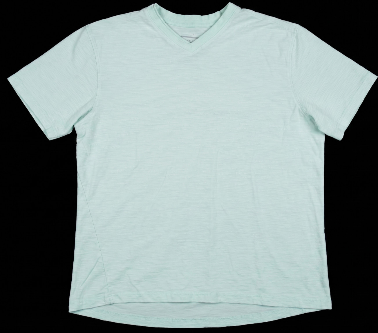 MEN'S TSHIRT: PD&C Mint Green V Neck Thin Cool Textured Linen-Look Fit LARGE L gallery
