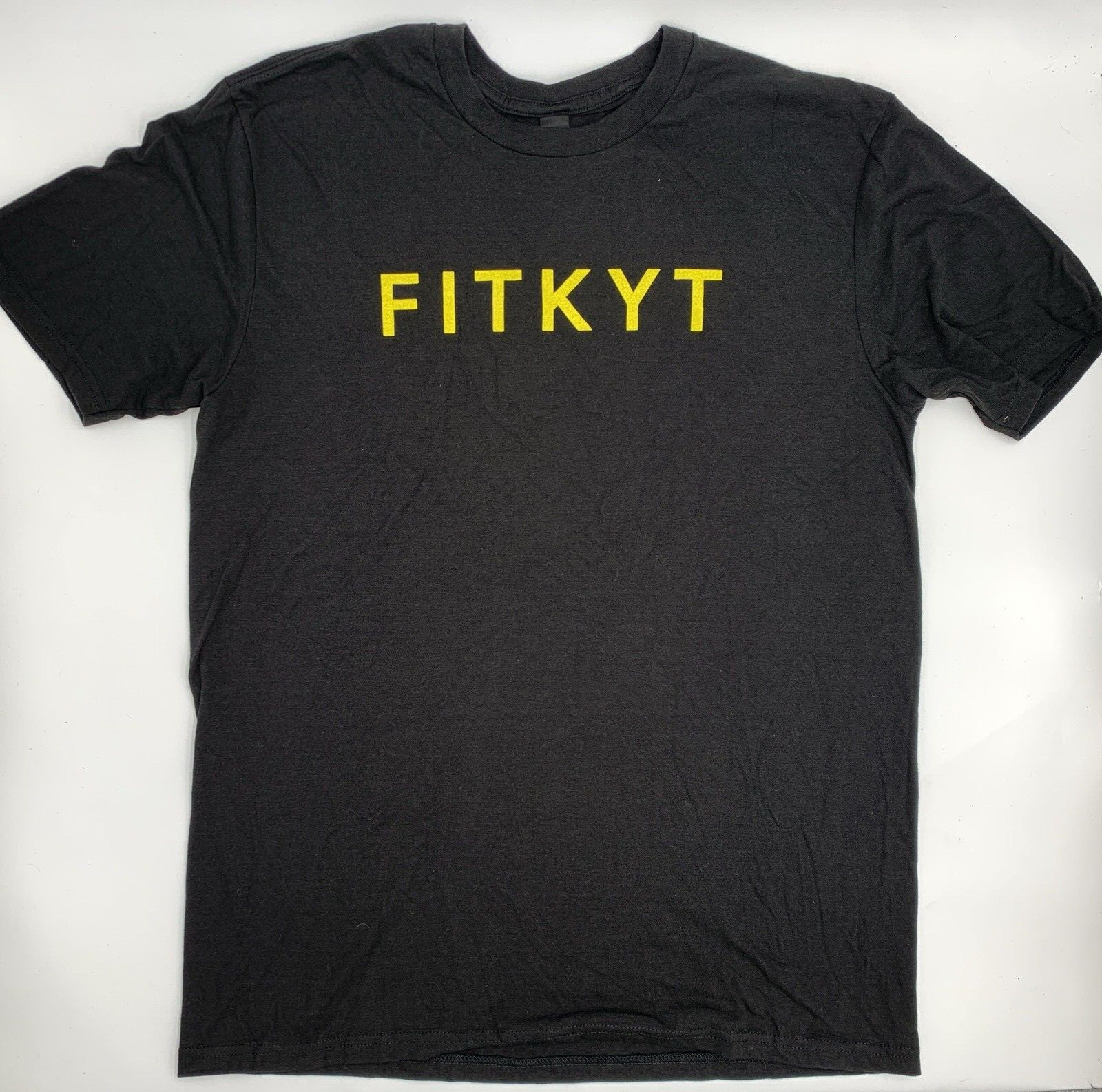 Medium Black Men’s Short Sleeve T-shirt 50% Polyester, 25% Cotton, 25% Rayon