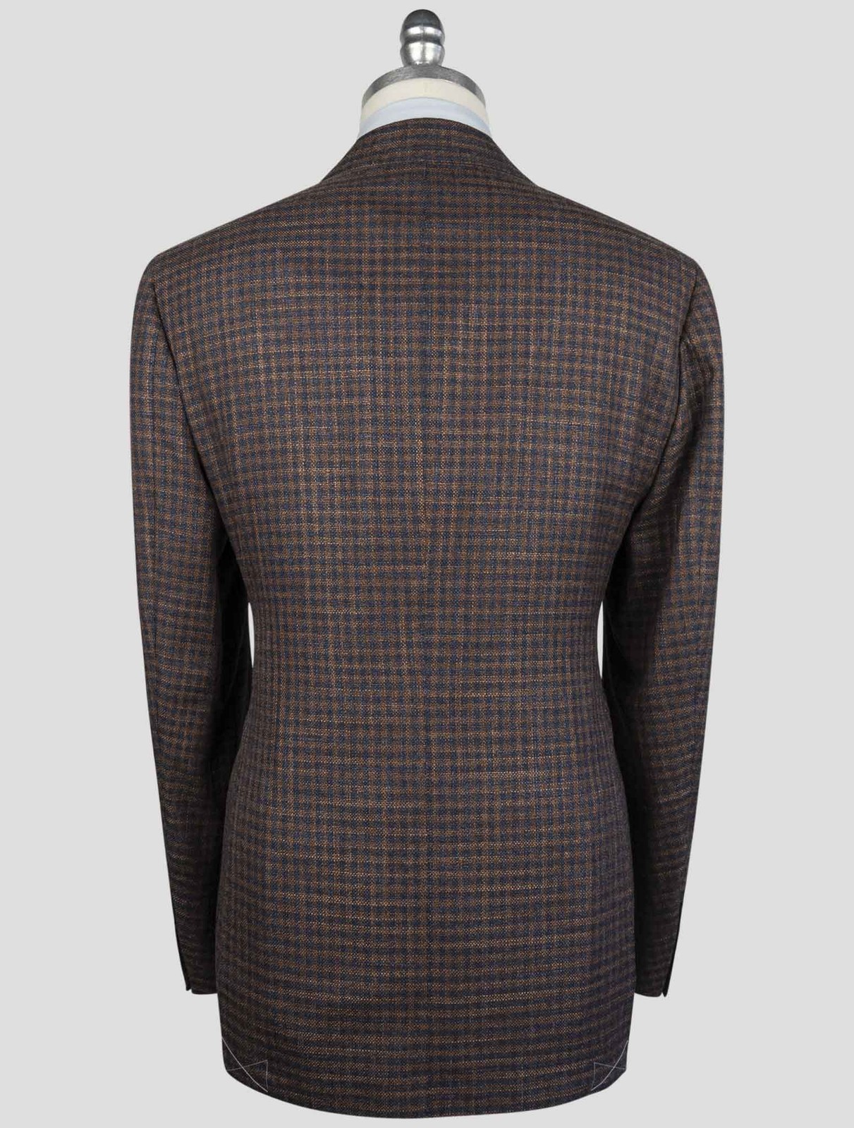 NEW CESARE ATTOLINI BROWN BLUE WOOL SILK BLAZER US 46 - EU 56 CA27 gallery