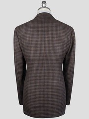 NEW CESARE ATTOLINI BROWN BLUE WOOL SILK BLAZER US 46 – EU 56 CA27