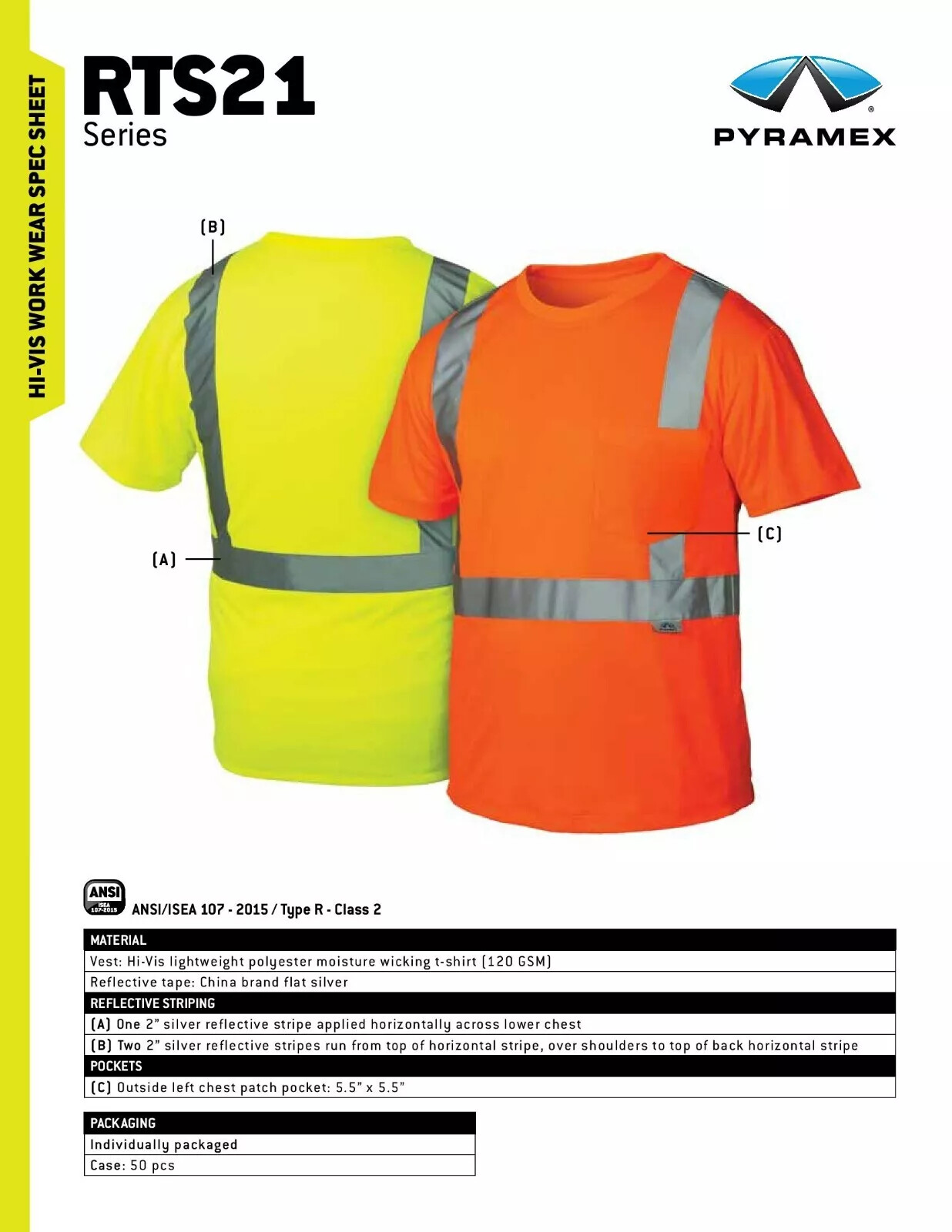 High Visibility ANSI Class 2 Hi Vis Lime Reflective Road Work Safety T Shirt gallery