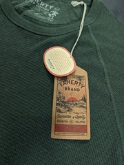 Faherty Men’s Long Sleeve Cloud Waffle Crew Deep Fern Heather Size 2XL Top