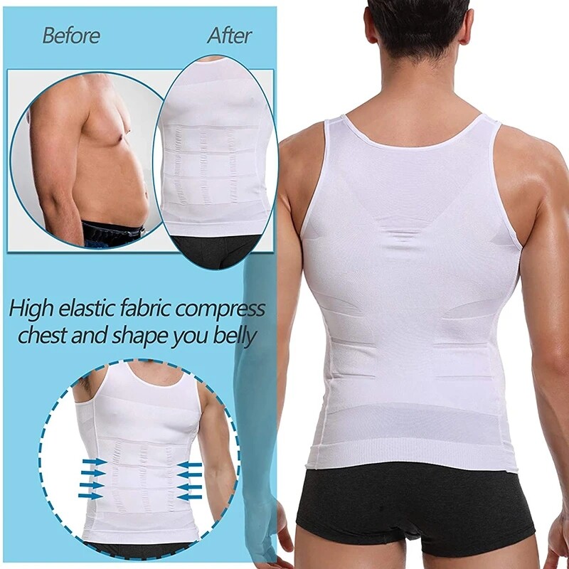 Men Compression Shirt Sleeveless Body Shaper Base Layer Slimming Tank Tops Vests gallery