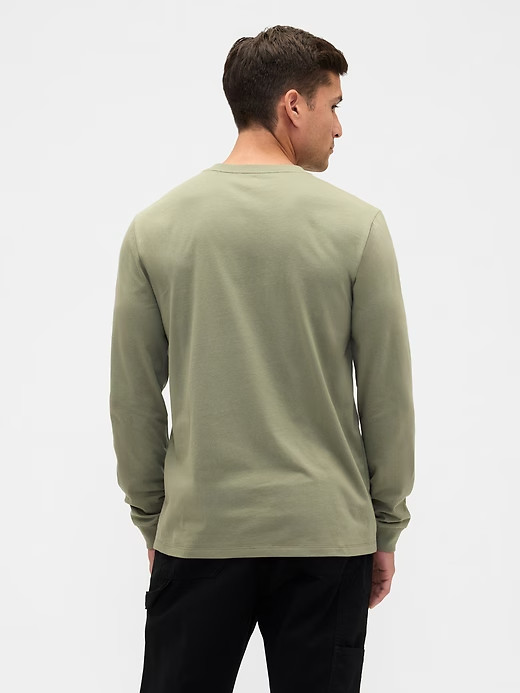 NWT GAP Everyday Soft Long-Sleeve T-Shirt Shirt 100% cotton Walden Green Men M gallery