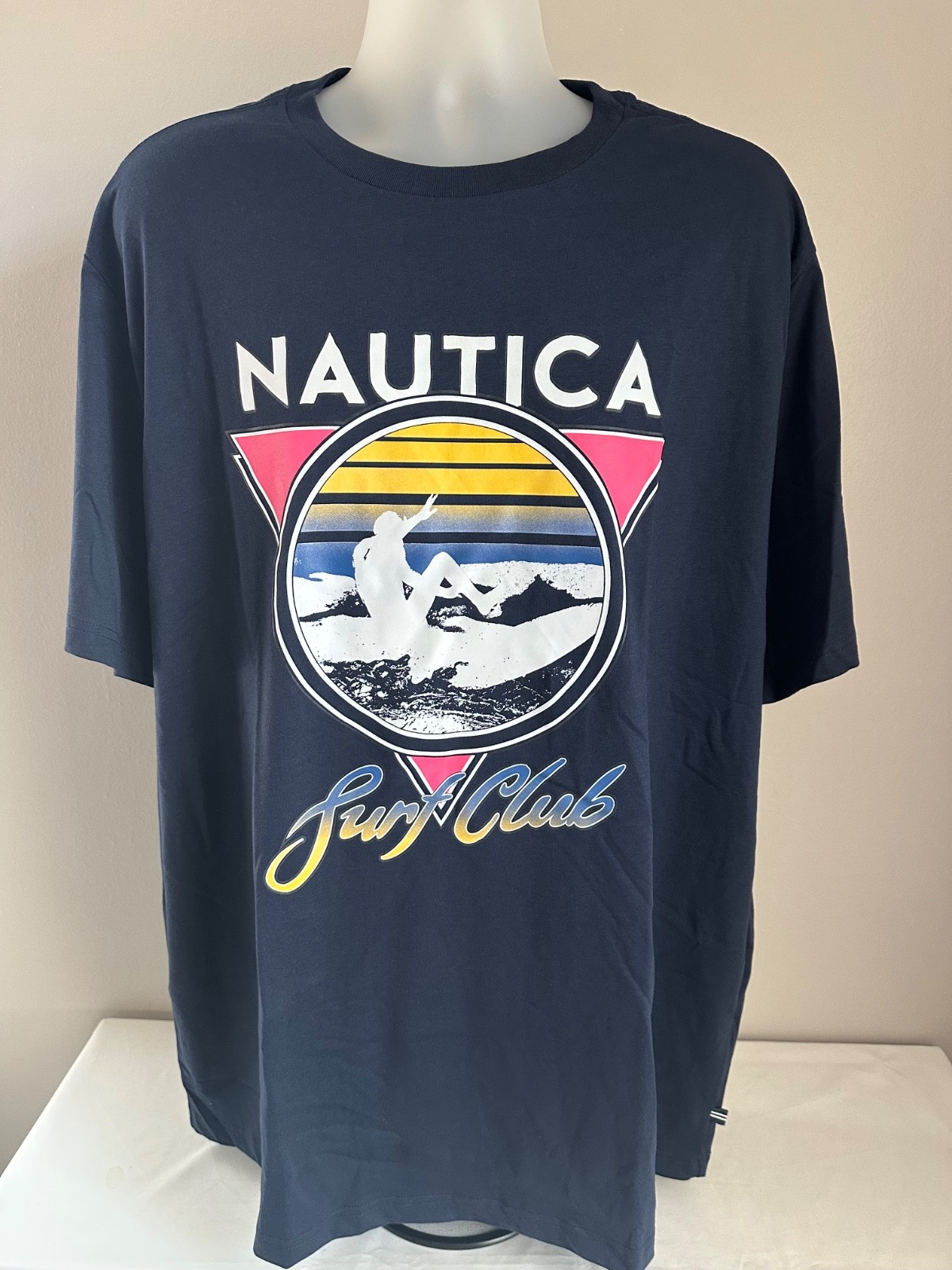 Nautica Big & Tall Navy Seas Surf Graphic S/S T-Shirt Size 2XLT, XXLT gallery