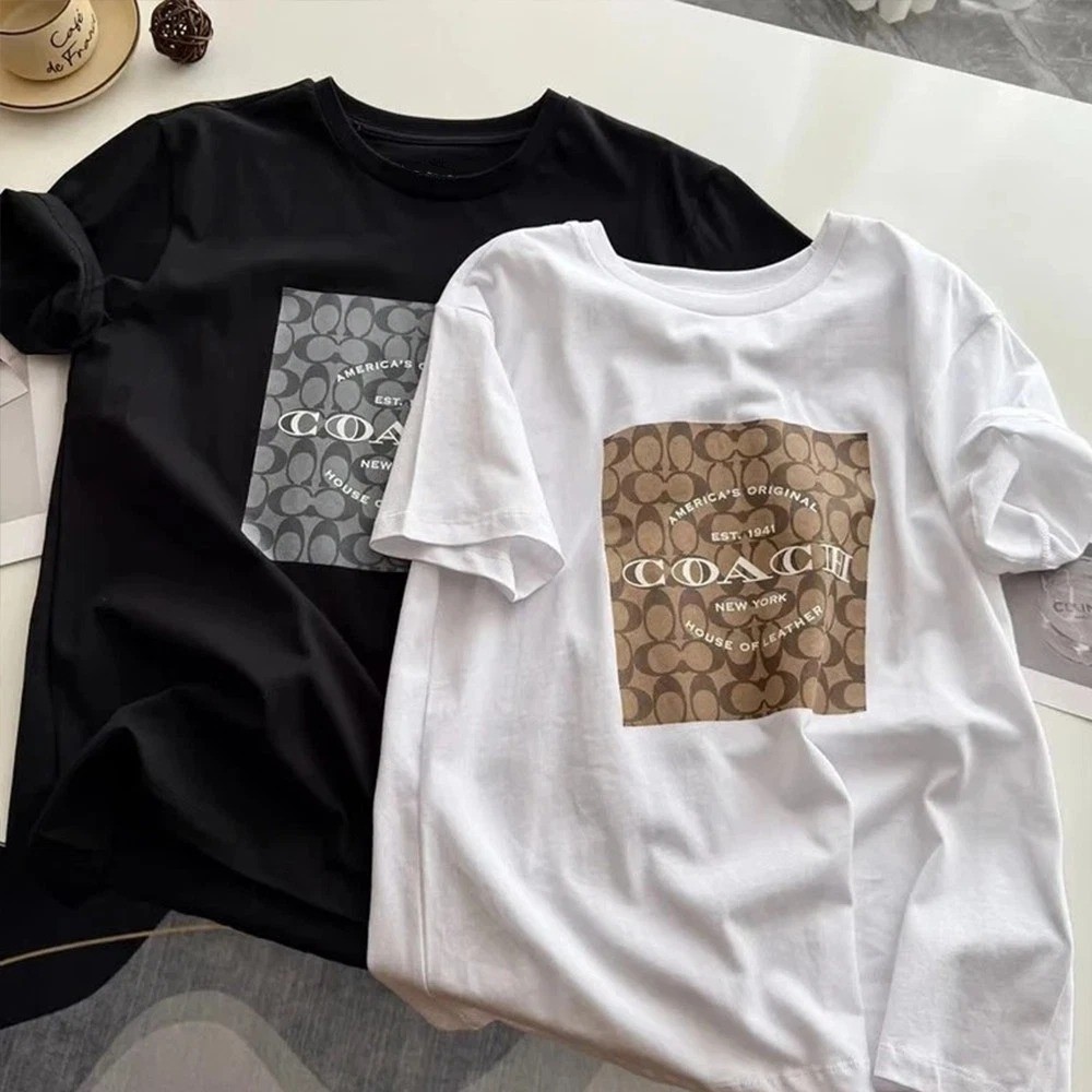 Coach New York Monogram Logo Graphic Black Fashion T-Shirt Unisex gallery