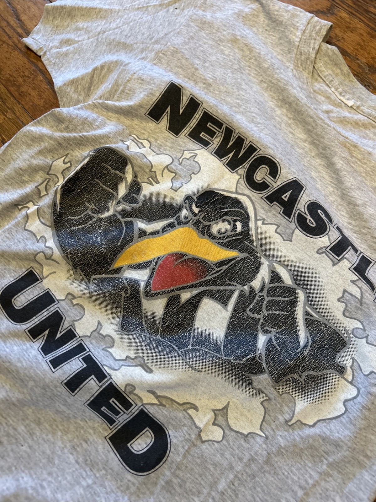 Vintage 1990s Large Newcastle United Soccer Toon Army Breakthrough TShirt Large gallery