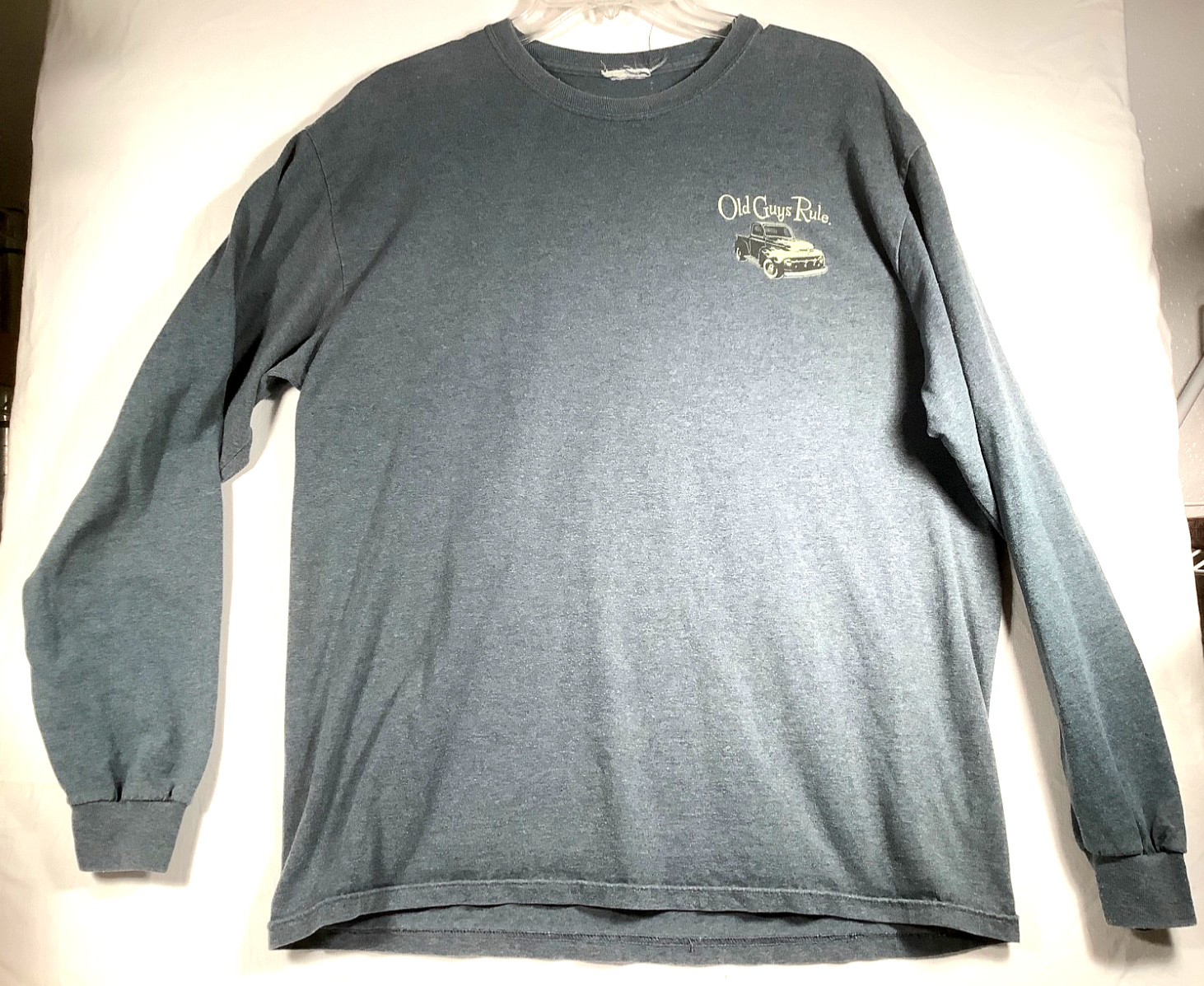 Old Guys Rule Vintage Truck Men's T-Shirt XLarge gray long Sleeve Crew Neck gallery