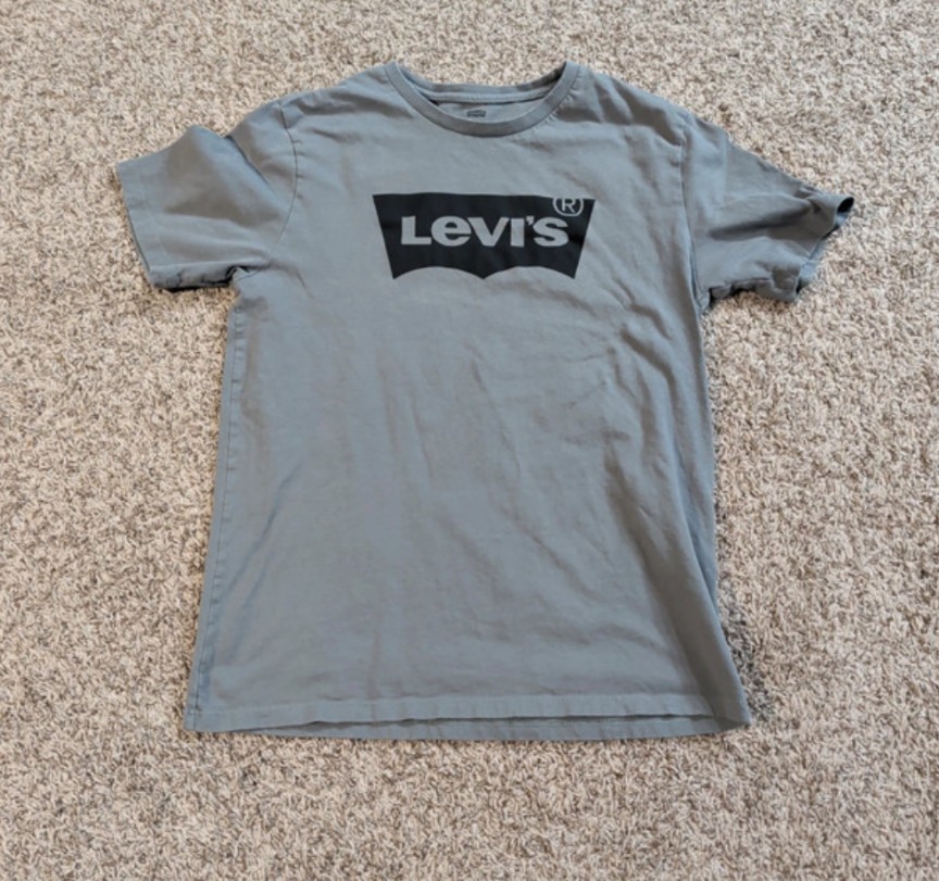 Levi's Men's Gray Solid Logo Crew Neck Short Sleeve Jersey Cotton T-Shirt M gallery