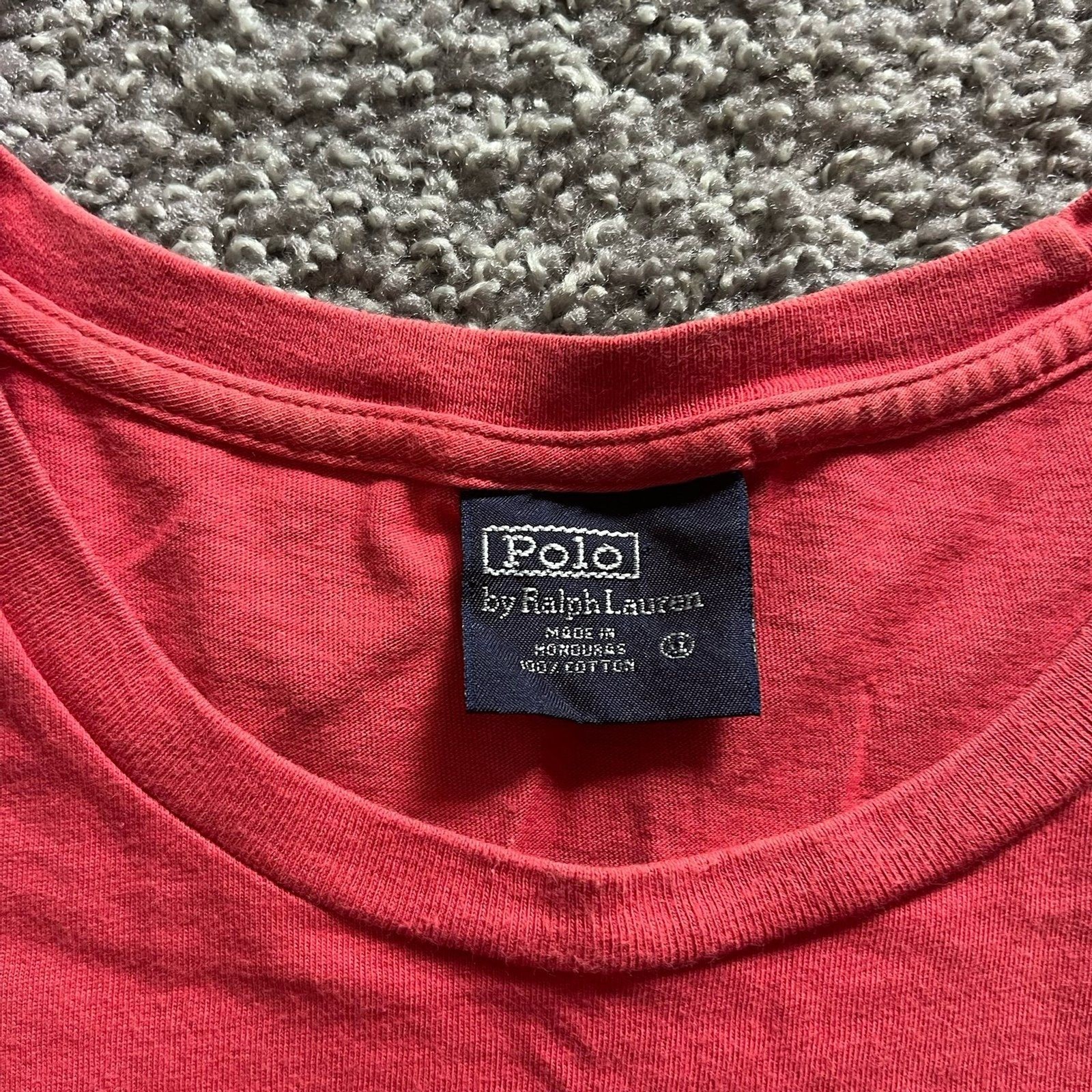 Vintage 90s Polo Ralph Lauren Flag Marine Crest T Shirt Red Size XL gallery