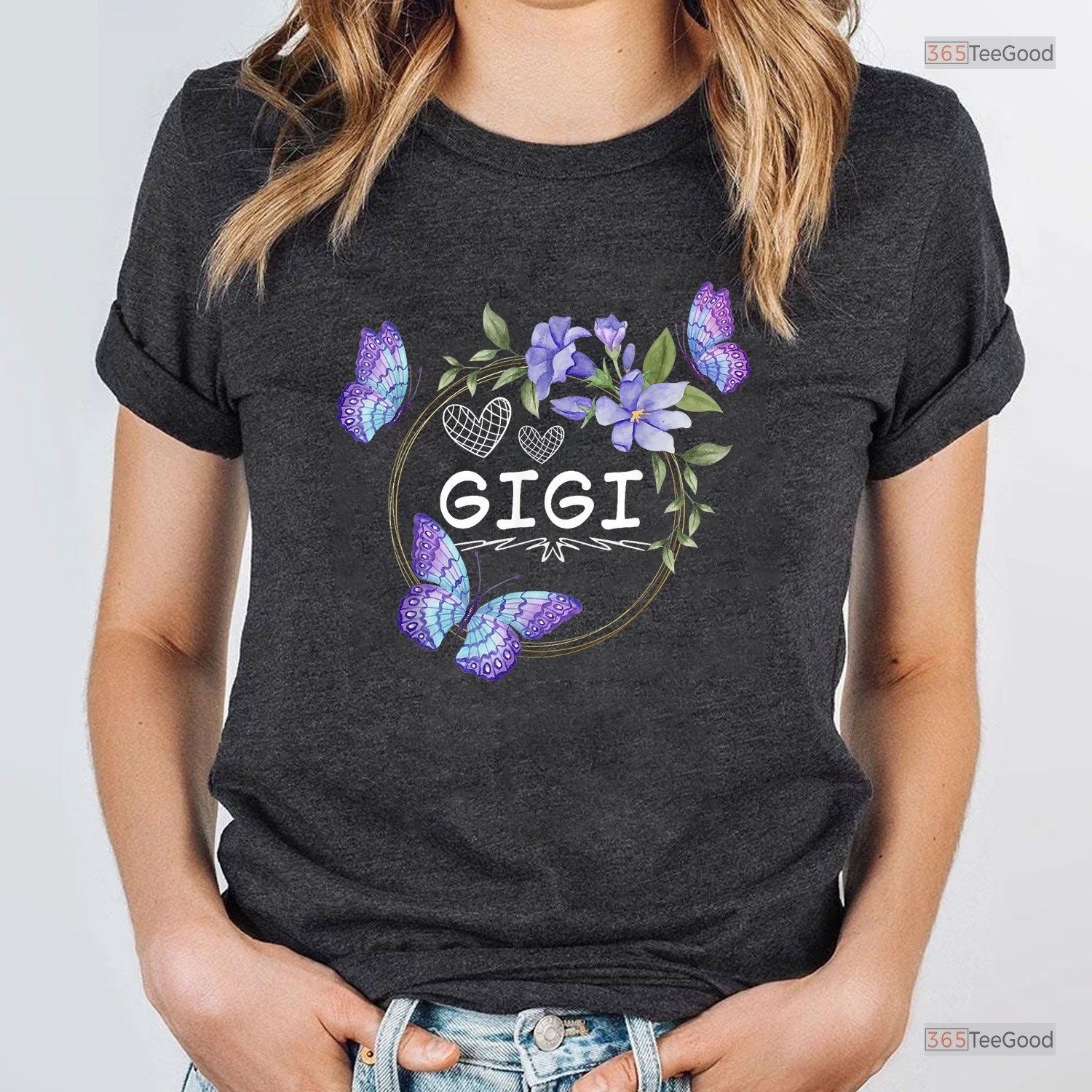 Gigi Butterfly Mothers Day Shirt, Floral Gigi Grandma Women's Gift T-Shirt gallery