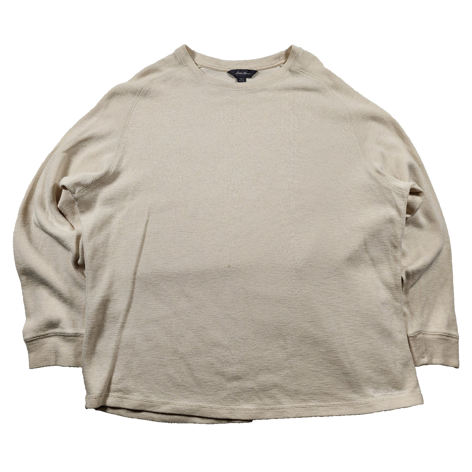 Eddie Bauer Thermal Shirt Mens XXL Long Sleeve Knit Beige Outdoors Preppy Warm gallery