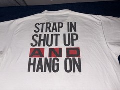 Rare VTG Accurate Graphic Industries Strap In Shut Up and Hang On TShirt 90s 2XL