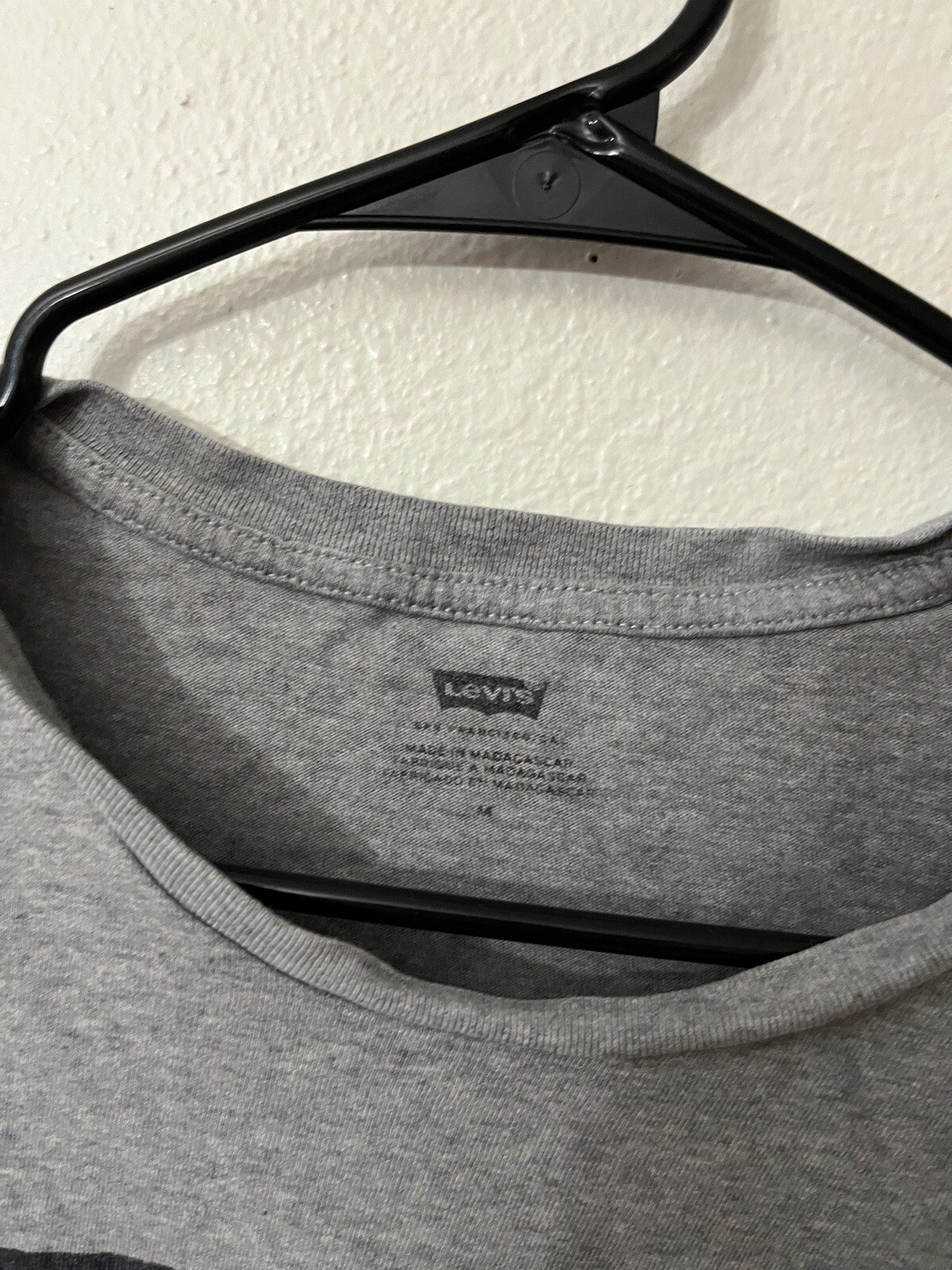Levis Shirt Adult Medium Gray Big Logo Crew Neck Tee Men Solid gallery