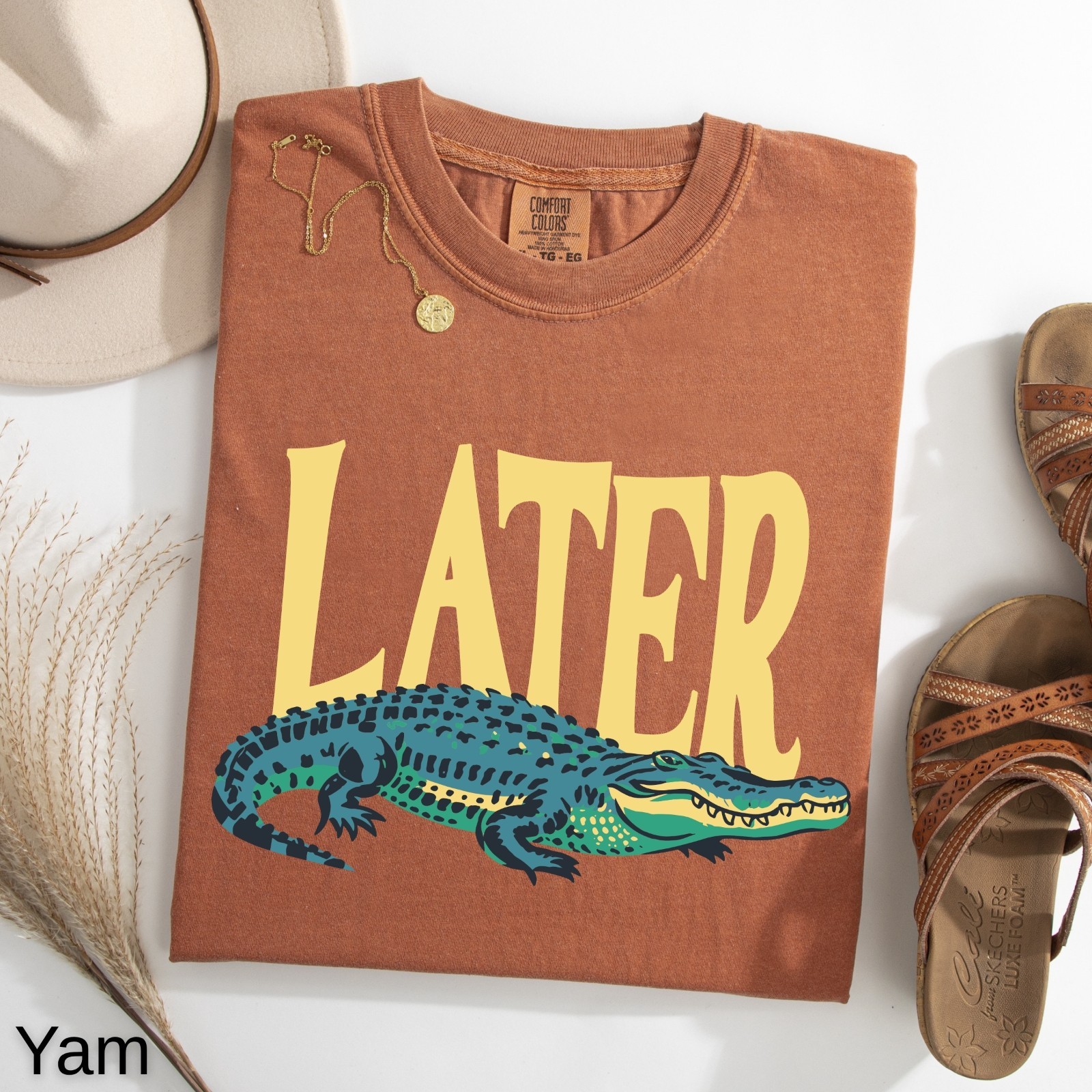 Unisex Alligator T Shirt, Vintage Retro Later Gator Graphic Comfort Colors Tee gallery