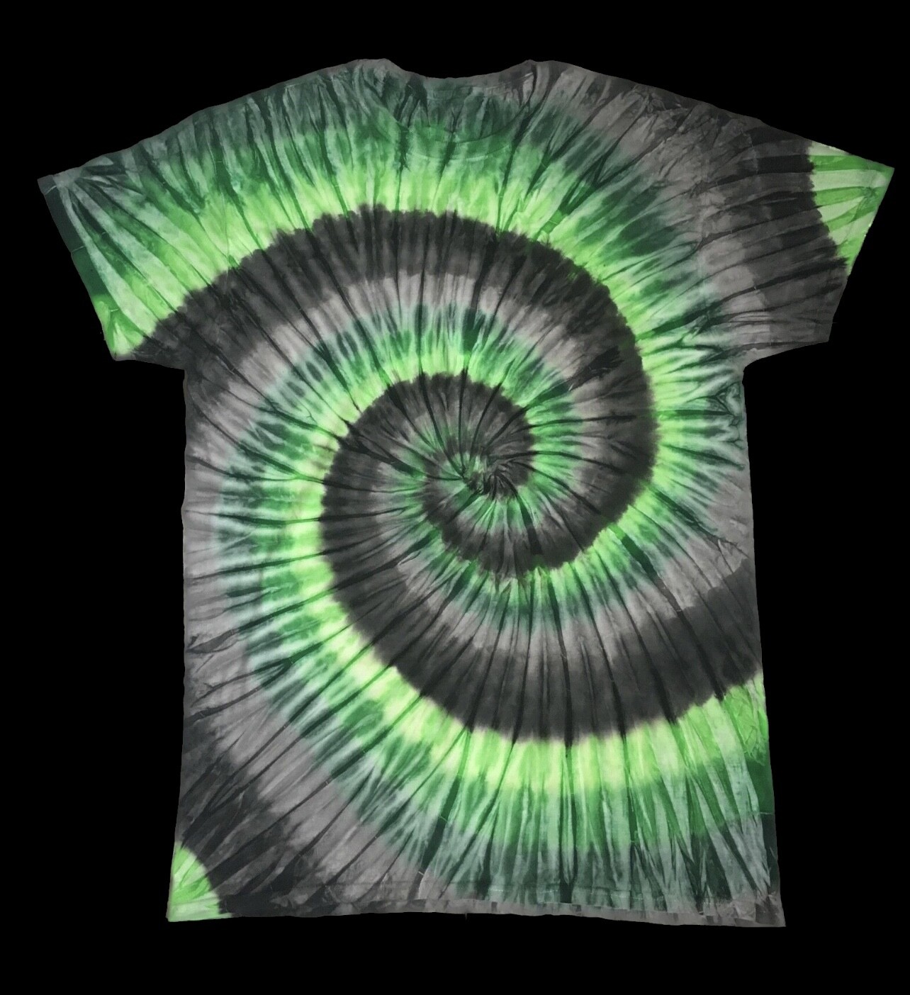 *New* 3XL & 4XL Handmade Tie Dye, Lime Graphite Double Spiral, Crew or V-Neck