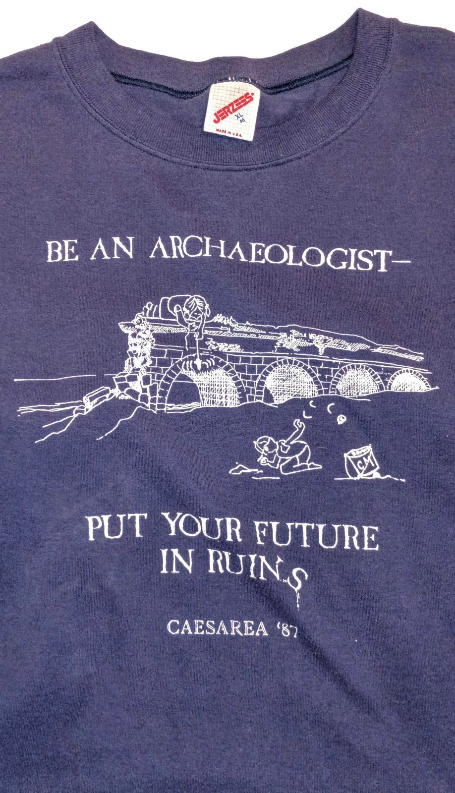 VGT Jerzees Graphic Print T Shirt Mens XL Caesarea Maritima in 87 archaeologists gallery