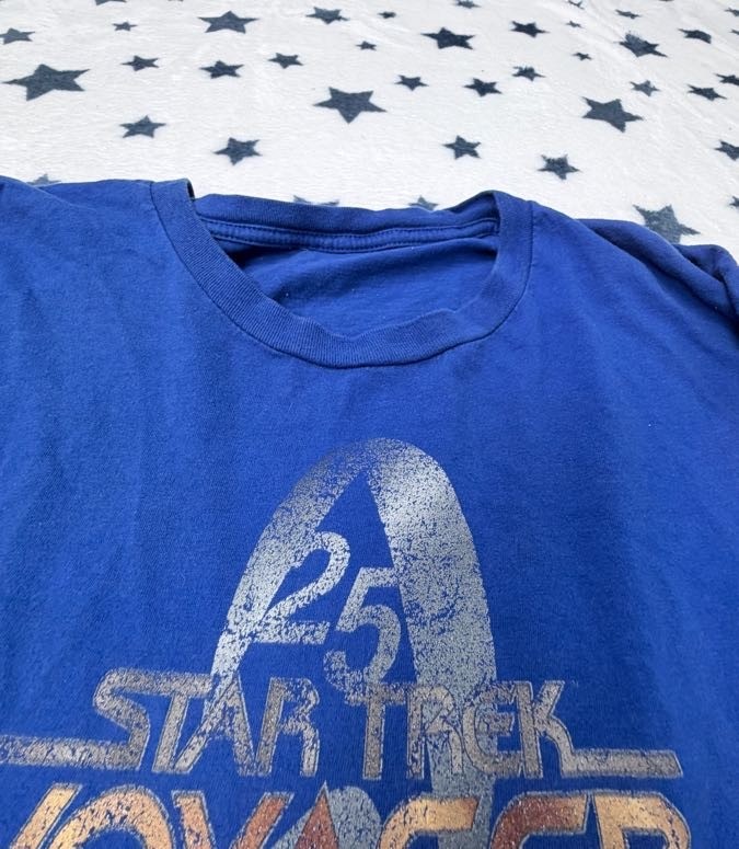 Star Trek Voyager 25th Anniversary T Shirt Mens Blue Sci Fi Graphic Tee gallery
