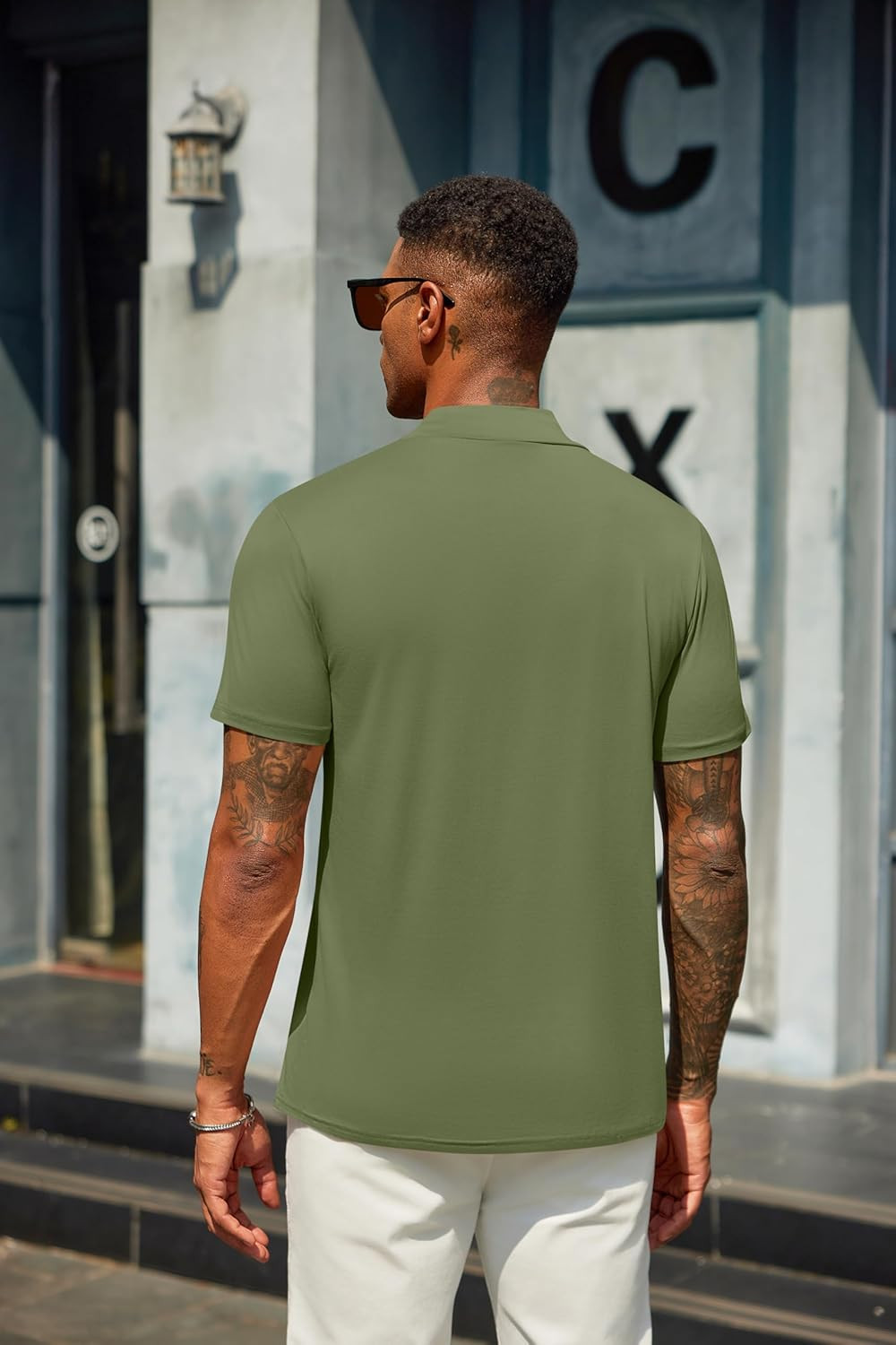 Men'S Mock Neck T Shirt Short Sleeve Slim Fit Basic Casual T-Shirts Solid Color gallery