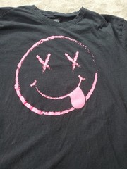 Brooklyn Vertical Happy Pink Face Graffiti T Shirt Xl Black