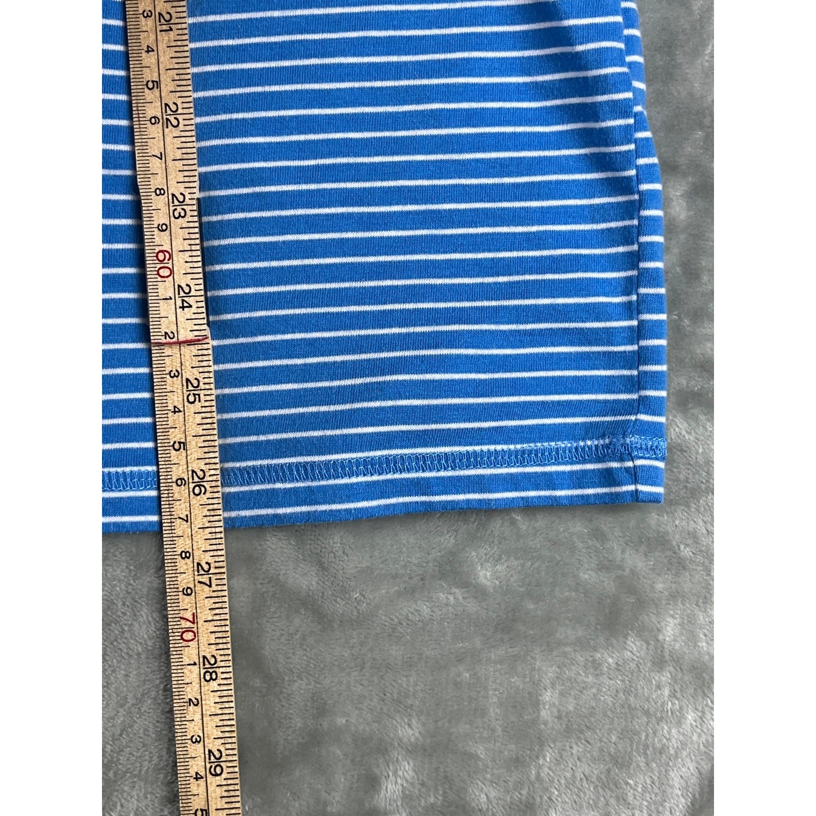 Nautica Sleepwear Blue Striped T-Shirt Logo Tee Size L gallery