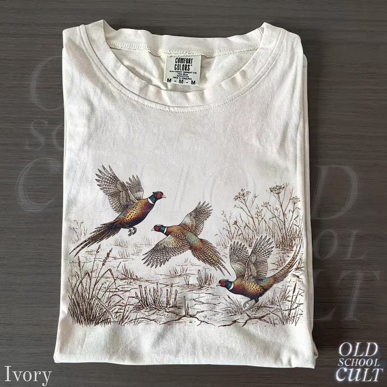 Pheasant Bird Vintage Graphic Wildlife Hunting Outdoors Nature Animal Retro gallery