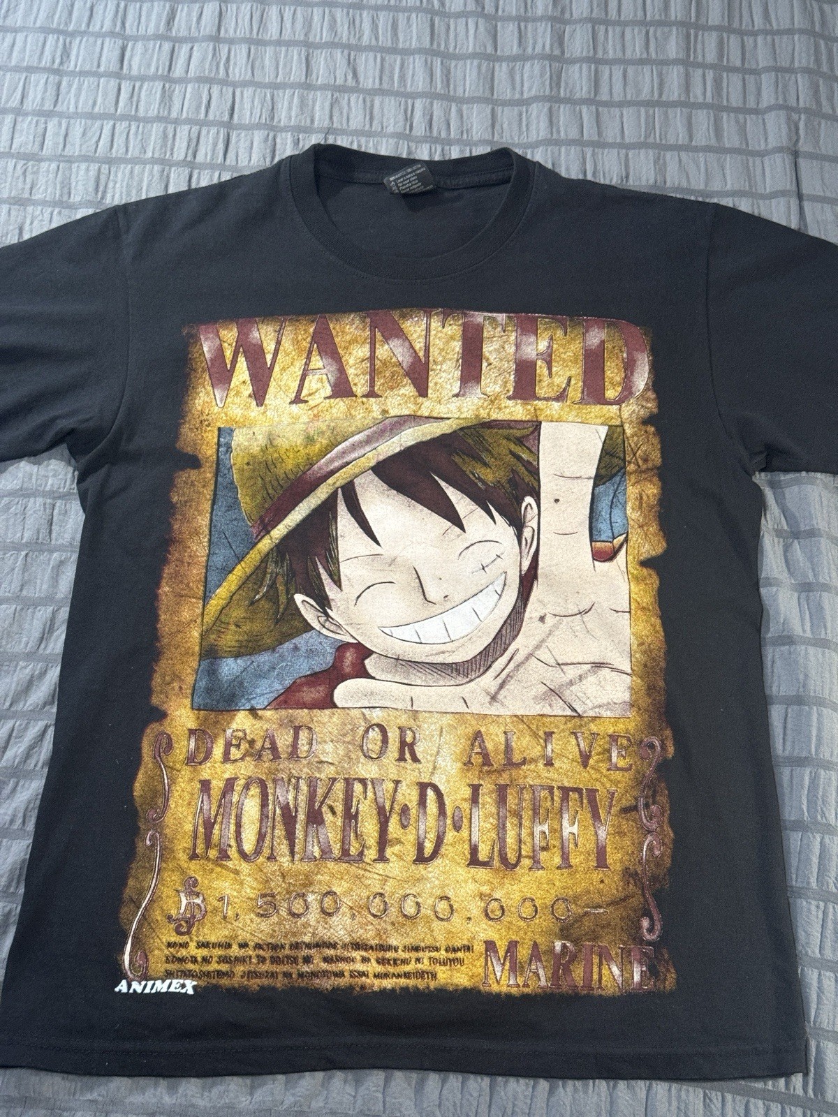 One Piece Monkey D. Luffy Graphic T-Shirt Wanted Poster Tee Size M gallery