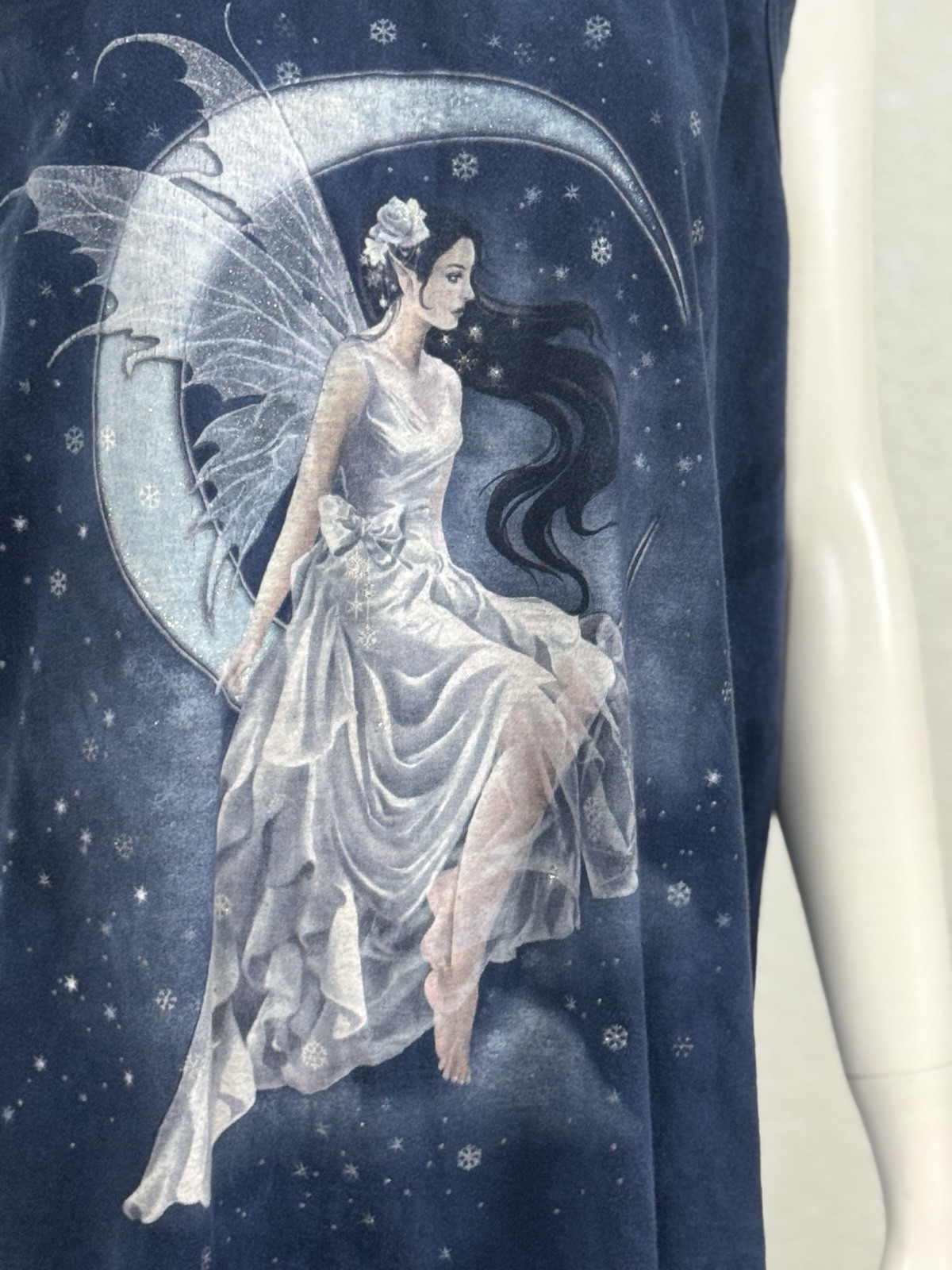 The Mountain Vintage Fairy Moon Blue Tie Dyed Crew Neck Shirt Size 2XL gallery