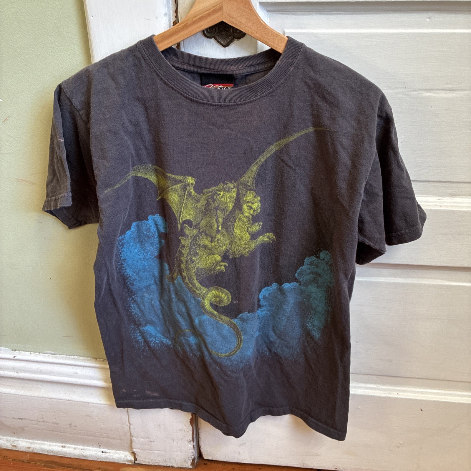 Vintage Dragon BLACK FADED 90s/00’s Art Tee Single Stitch XL Send Offers MEXICO gallery