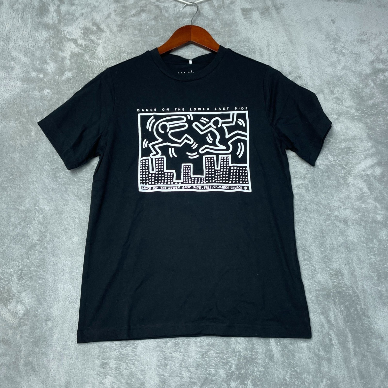 Keith Haring Men's S Dance On The Lower East Side Graphic T-Shirt Black L1301 gallery