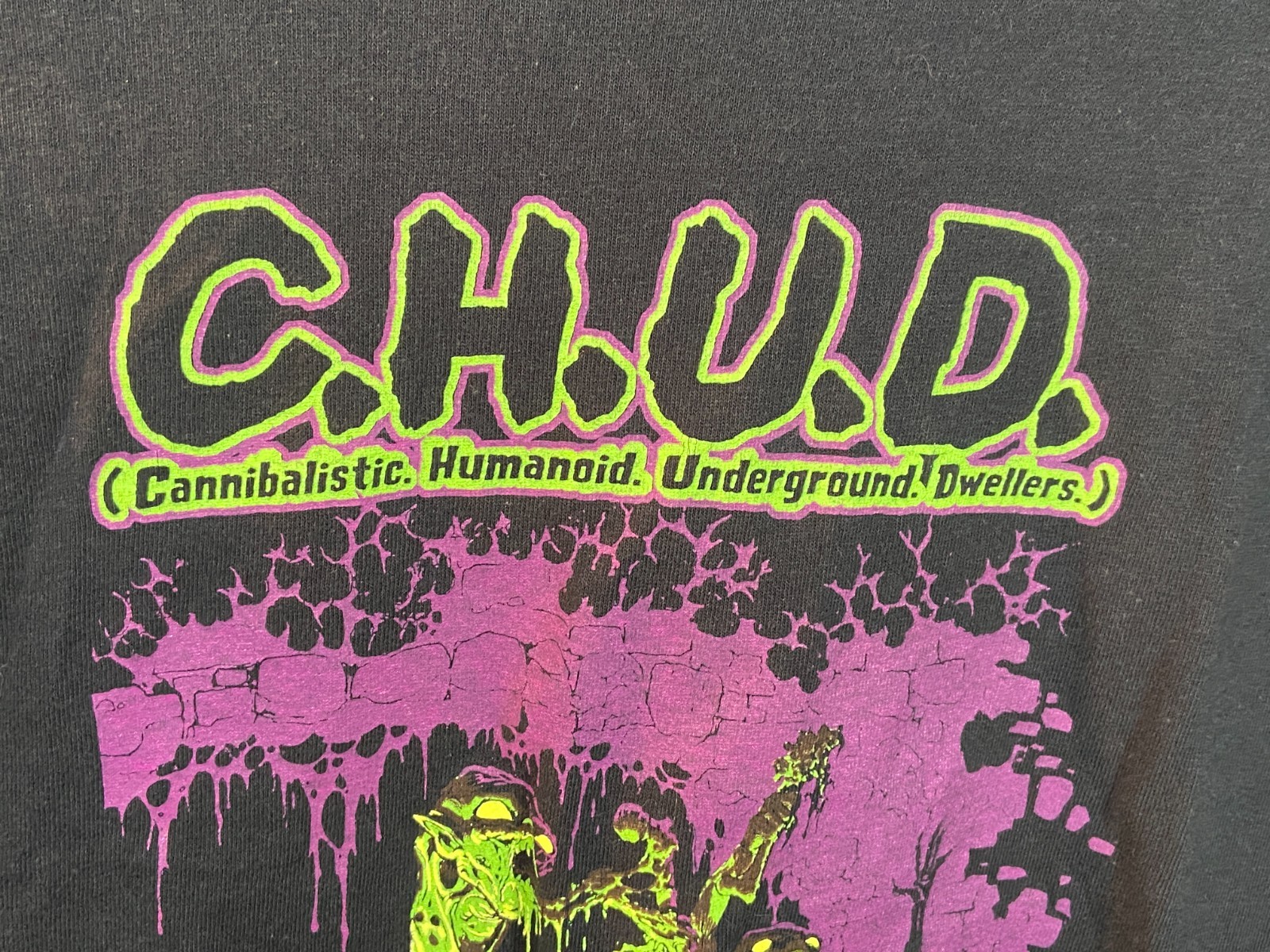 Fright Rags C.H.U.D. 80’s Horror Black Vintage Original 2007 CHUD Medium T-Shirt gallery