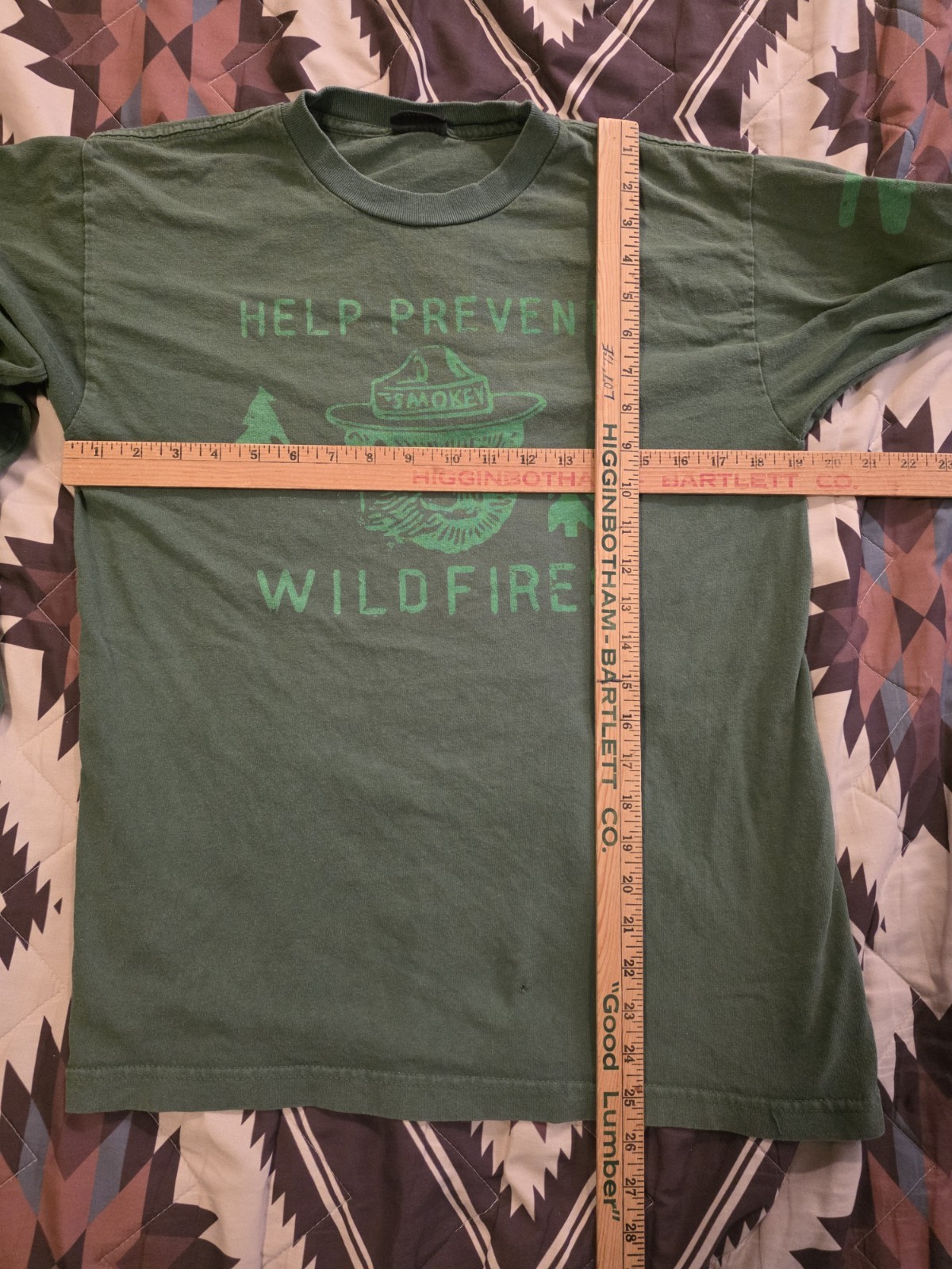 Filson Smokey Bear Help Prevent Wildfires L/S T Shirt Green Medium Made In USA gallery