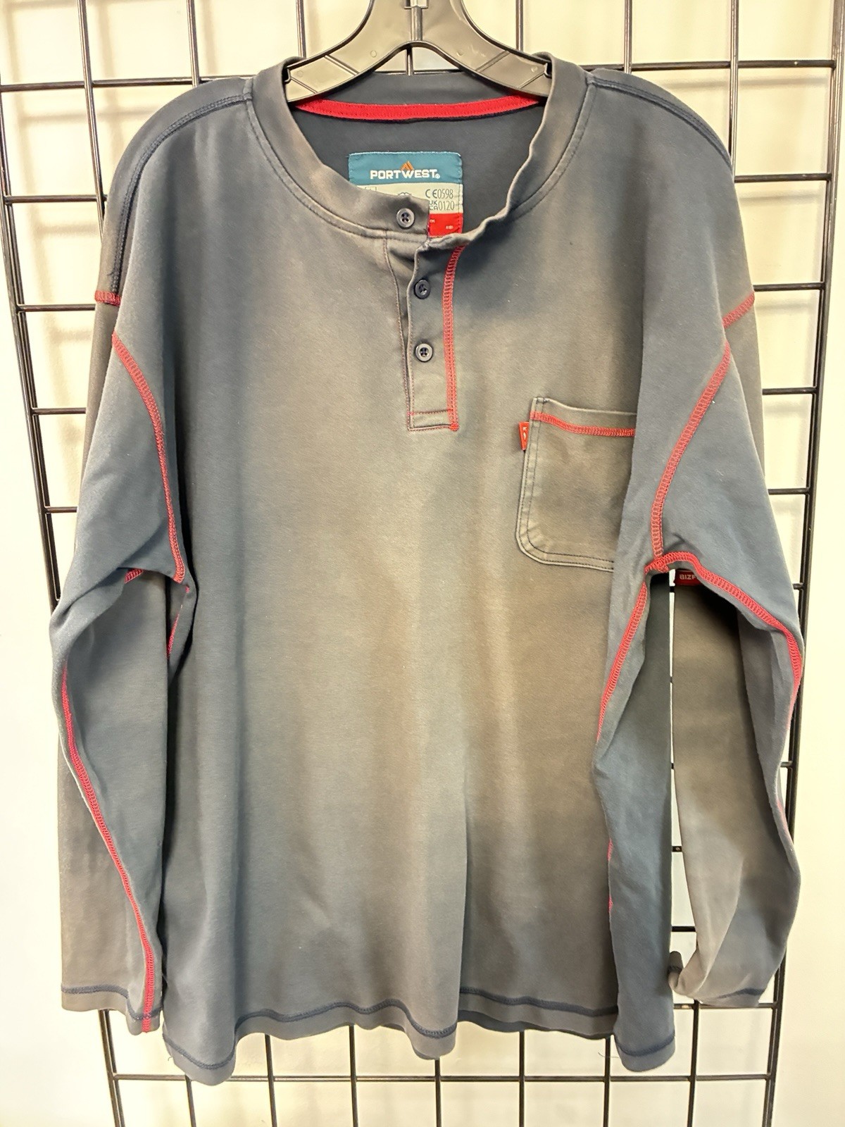 Portwest FR Shirt Men XXL BIZ Flame Safety Long Sleeve Henley L ARC 2