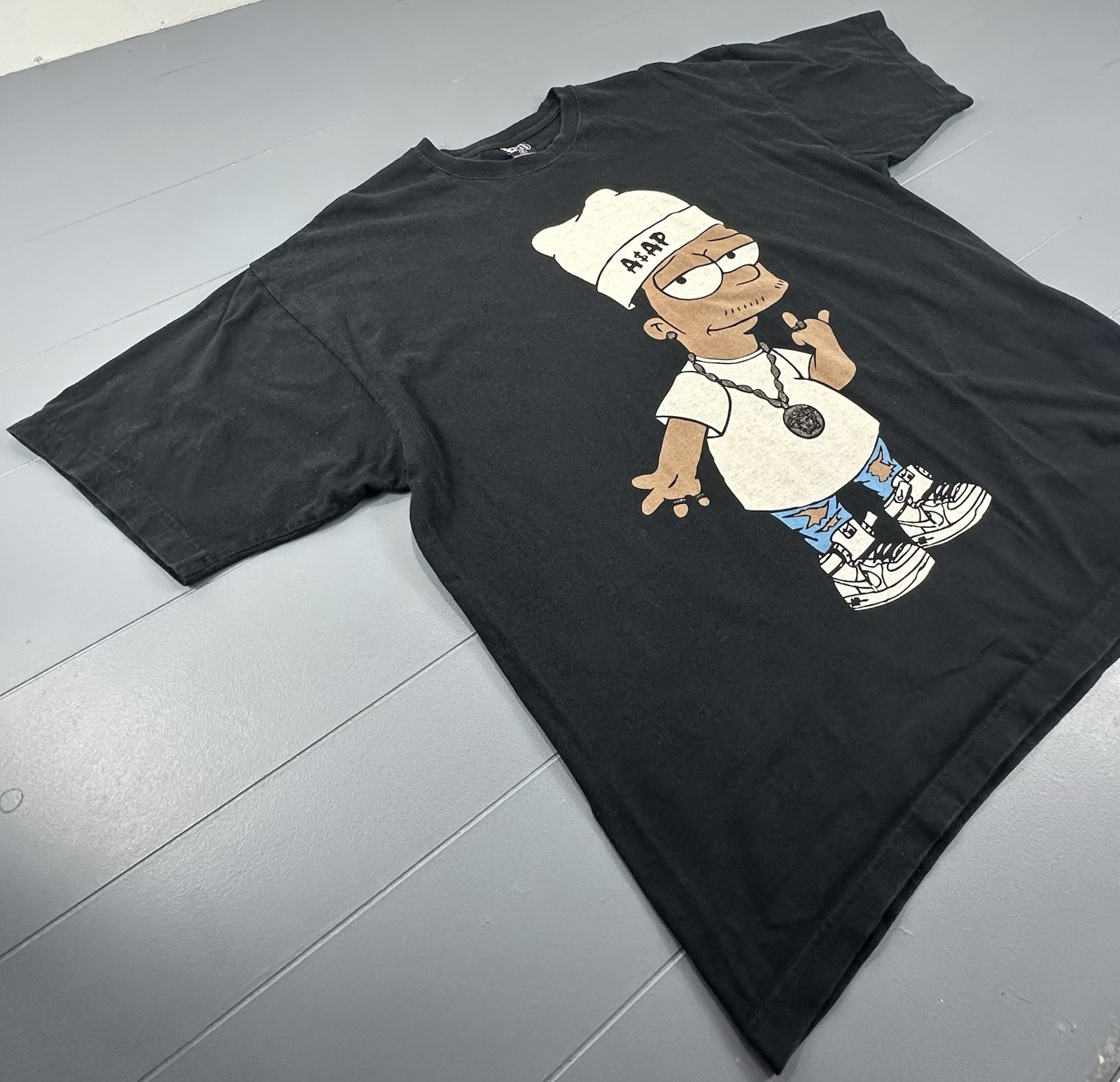 Bart Simpson Graphic T-Shirt XL Black Y2K Vintage Style Cartoon Tee The Simpsons gallery