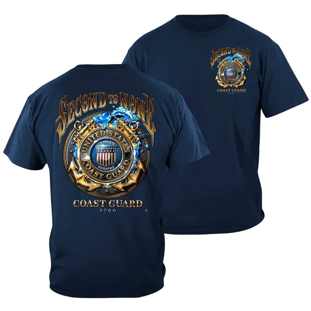 Coast Guard Second To None Shirt, USCG Patriotic Military Graphic Tee