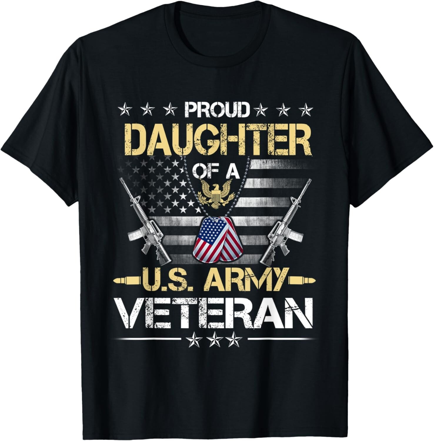 Proud Daughter Of A U_S_ Army Veteran Flag _ Veterans Day Gift Unisex T-Shirt gallery
