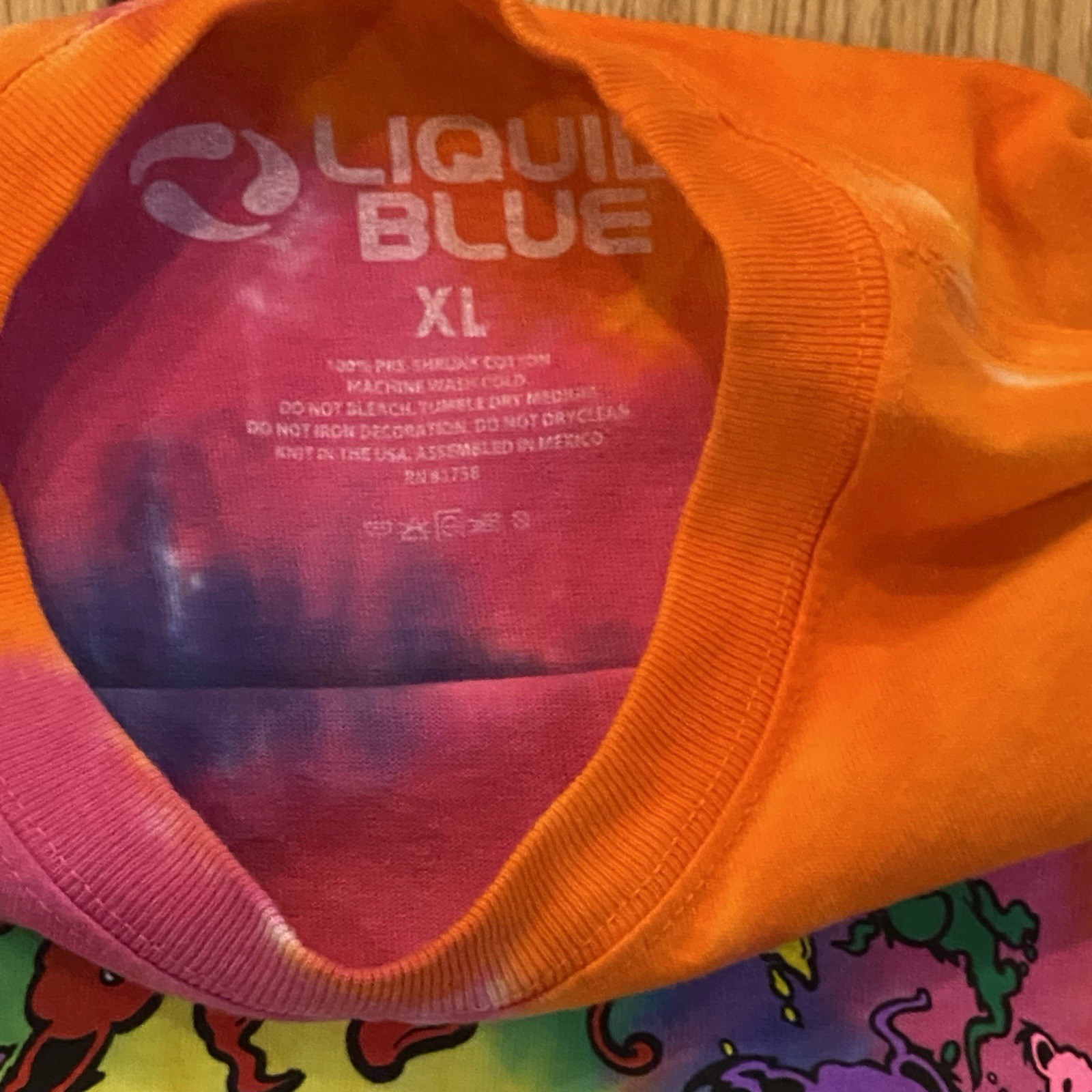 Grateful Dead Spiral Bears Liquid Blue GDB T-Shirt Adult XL Tie Dye 90s Style gallery