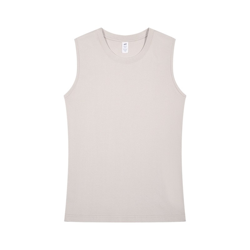 Solid Color Sleeveless T-shirt For Men Sport Fitness Vest Pure Cotton Sweatshirt gallery